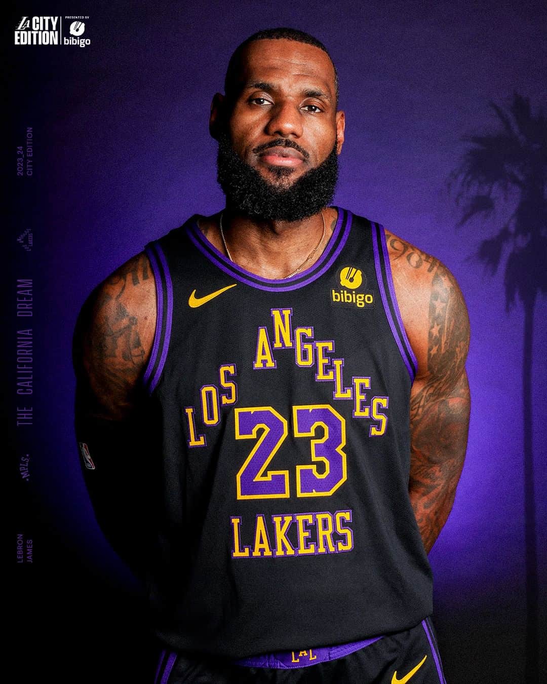 Los Angeles Lakersのインスタグラム：「Black & Purple for the new threads 🖤   @bibigoUSA | #LakeShow」