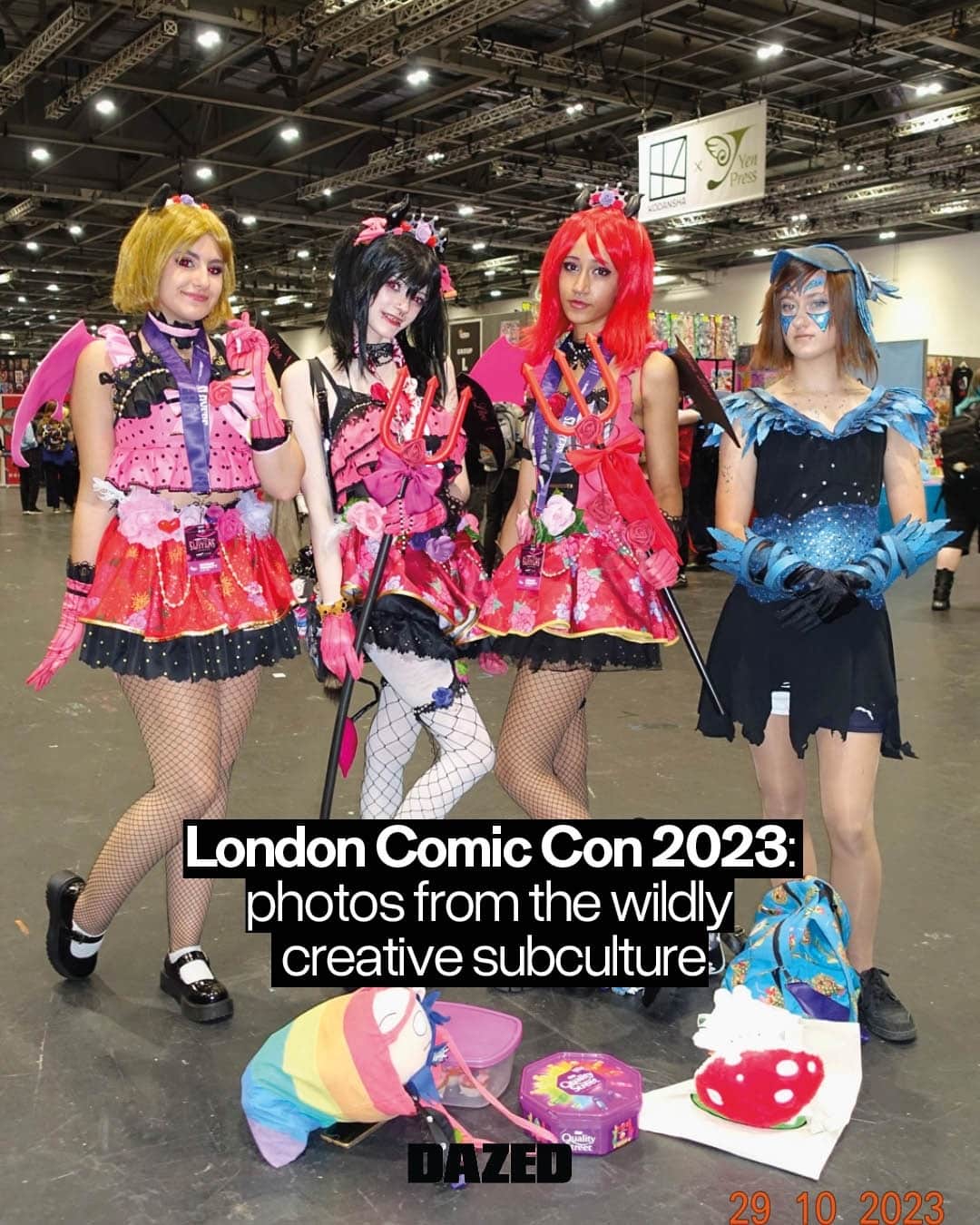 Dazed Magazineのインスタグラム：「@hysteric.fashion photographer Daisy Davidson captures the weird and wonderful universe of Britain’s cosplay community at @mcmcomiccon 😛⁠ ⁠ Taking place inside the self-contained fantasy universe of @excellondon the three-day epic is where pop culture meets cosplay, with attendees dressed in brightly coloured and brilliantly elaborate costumes, from Pikachus and pink-haired Lolitas to the Piranha plant from Mario and an endless cast of Baldur’s Gate characters.⁠ ⁠ “MCM Comic Con is such a nostalgic place for me, I first went there back in 2005 as Ichigo from Tokyo Mew Mew when it was really the only place you could connect with other anime and manga fans except for random forums,” says photographer Daisy Davidson. ⁠ ⁠ “It’s evolved so much over the years but it still has such an earnest energy as a place where people can connect with one another about what they love and express it in their own way via cosplay.”⁠ ⁠ See more through the link in our bio 🔗⁠ ⁠ 📷 @hysteric.fashion⁠ ✍️ @gunseliiiiii⁠ ⁠ #cosplay #comiccon ⁠」