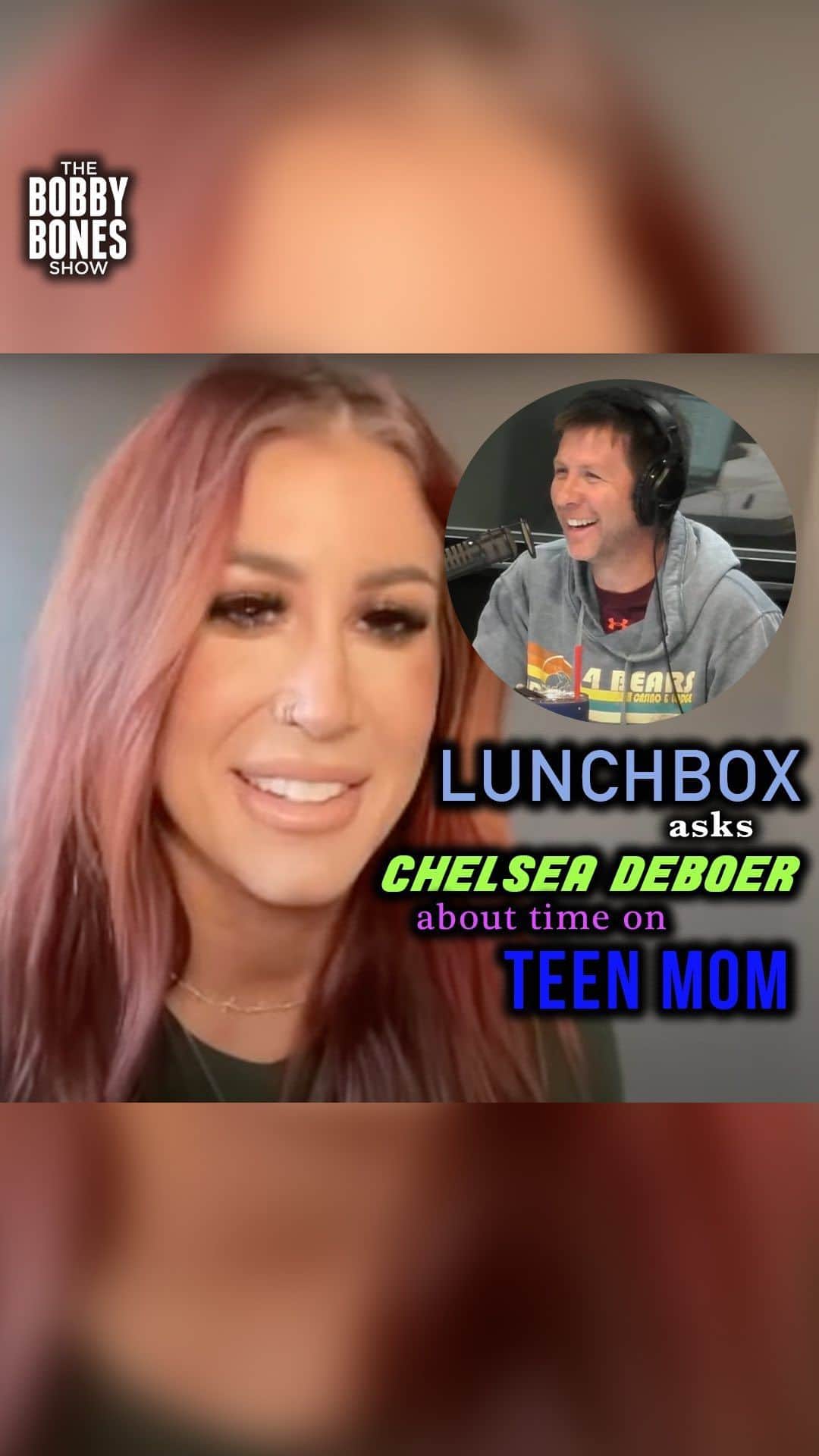 Chelsea Houskaのインスタグラム：「@RadioLunchbox couldn’t wait to ask @chelseahouska about her time on ‘Teen Mom!’ Watch the full interview at bobbybones.com (link in bio!)」
