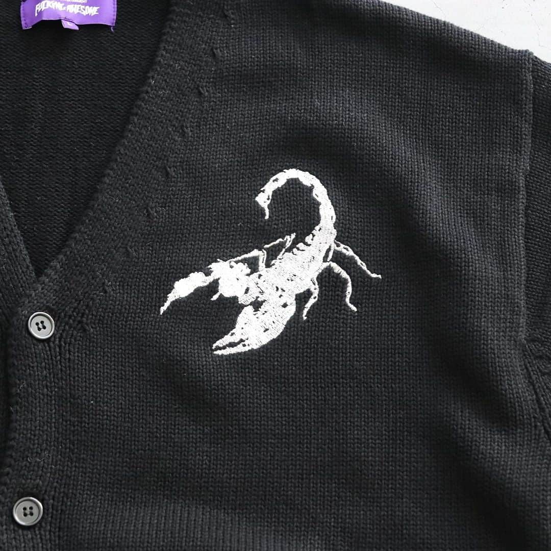 wonder_mountain_irieさんのインスタグラム写真 - (wonder_mountain_irieInstagram)「_ Fucking Awesome / ファッキン オーサム “Embroidered Scorpion Cardigan” ¥ 35,200- _ 〈online store / @digital_mountain〉 https://www.digital-mountain.net  _ 【オンラインストア#DigitalMountain へのご注文】 *24時間受付 *14時までのご注文で即日発送　 tel：084-973-8204 _ We can send your order overseas. Ordering procedure details can be found here. >>http://www.digital-mountain.net/html/page56.html  _ #FuckingAwesome #ファッキンオーサム _ 実店舗：@wonder_mountain_ #WonderMountain  〒720-0033  広島県福山市船町2-23 JR 「#福山駅」より徒歩10分 #ワンダーマウンテン #japan #hiroshima #福山 #福山市 #尾道 #倉敷 #鞆の浦 WOMEN/GOODS： @hacbywondermountain _」11月2日 23時28分 - wonder_mountain_