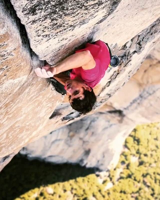 ジミー・チンのインスタグラム：「@alexhonnold all free on Freerider.」