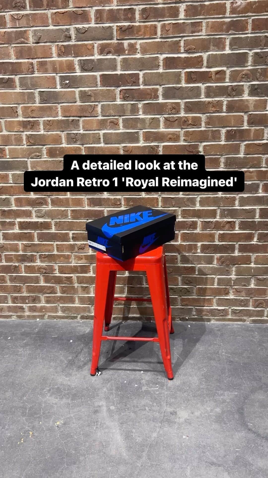 Foot Lockerのインスタグラム：「Does suede belong on a Jordan 1? 🤔  The Jordan Retro 1 High OG "Royal Reimagined" launches 11/4 in men's & kids sizing.   Reserve your pair now in the Foot Locker app!」