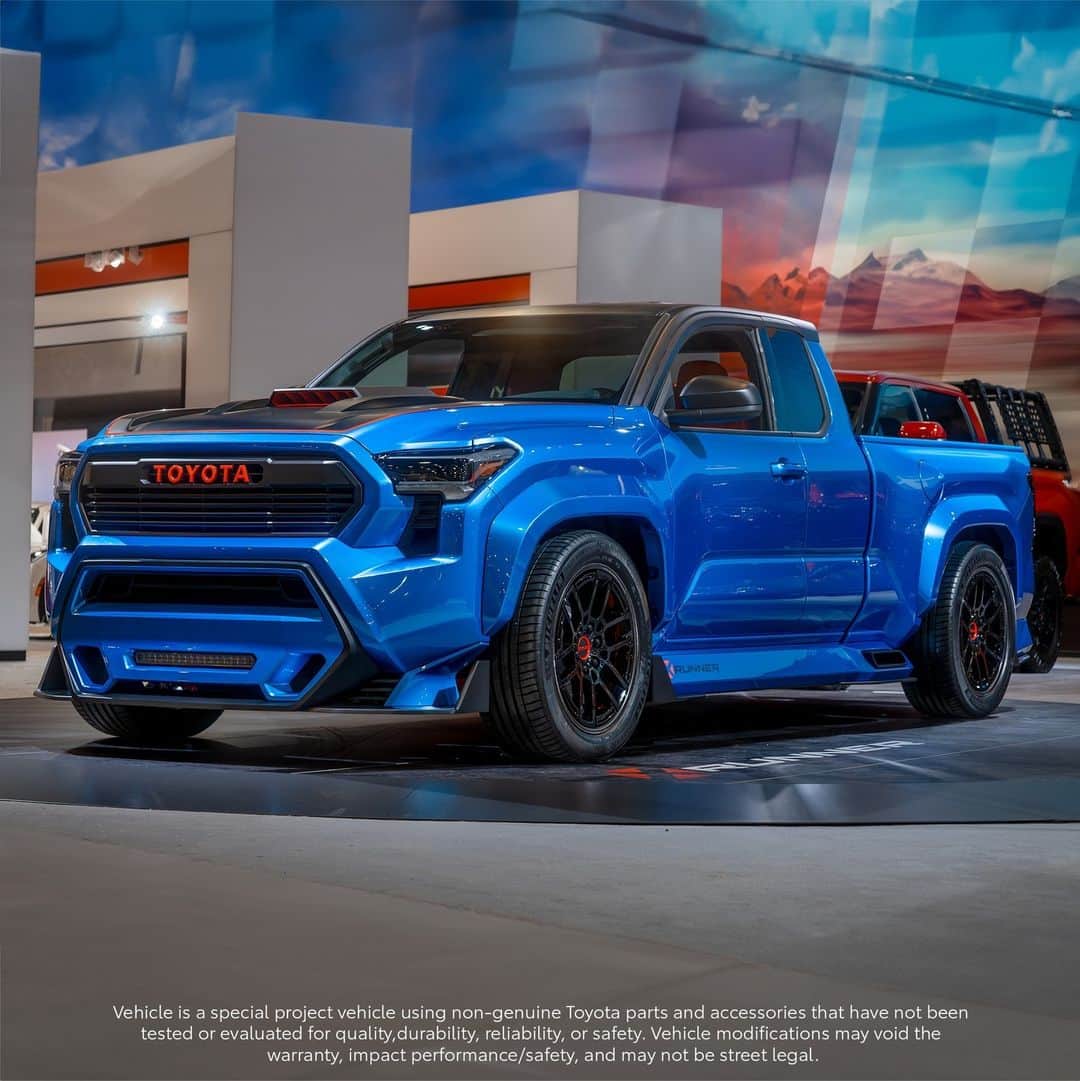 toyotausaのインスタグラム：「Making its presence known at #SEMA2023, meet Toyota's Tacoma X-Runner concept— a modern, street truck build based on the all-new 2024 #Tacoma. #LetsGoPlaces」