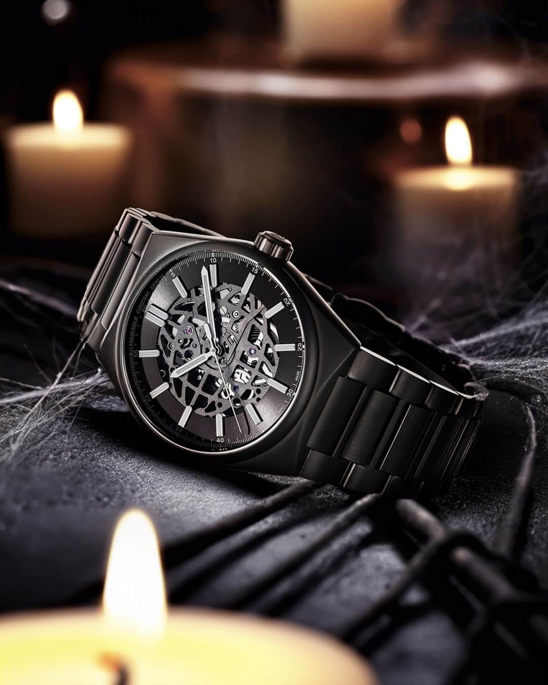 フレデリックコンスタントのインスタグラム：「Admire the perfect geometry of the Highlife Automatic Skeleton's dial, just like a spider's web!  #HighlifeCollection #SkeletonWatch」