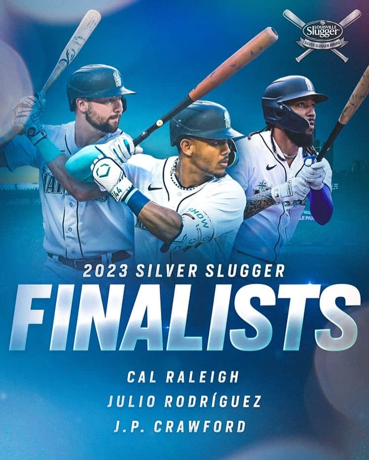 シアトル・マリナーズのインスタグラム：「A trio of honors 👏   @calraleigh_, @jrodshow44 and @jp_crawford have been named 2023 Silver Slugger Finalists!」