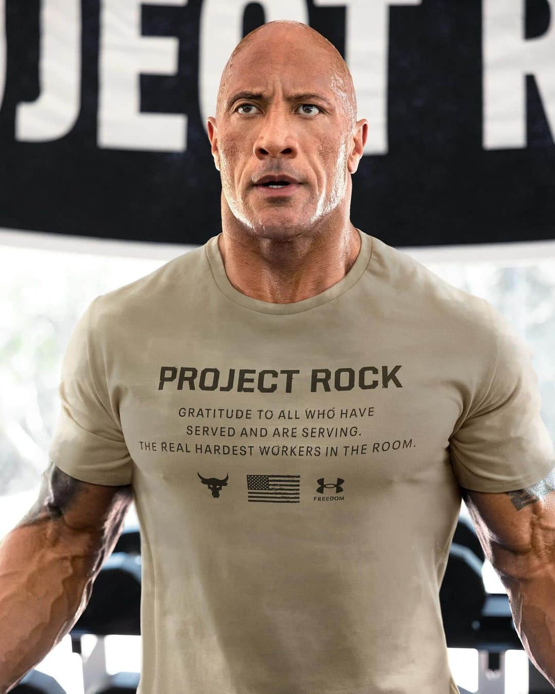 Under Armourのインスタグラム：「This year’s @ProjectRock #VeteransDay collection was designed with gratitude for all vets and active service members.」