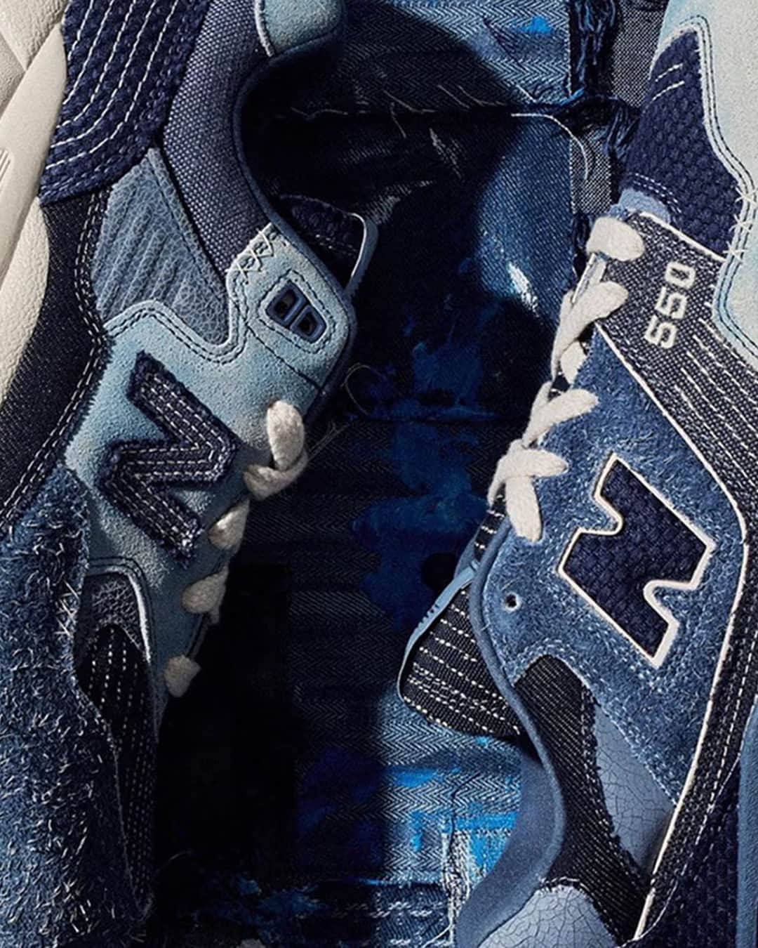 HYPEBEASTさんのインスタグラム写真 - (HYPEBEASTInstagram)「@newbalance takes a page from Japanese denim patchwork methods to deliver a special 550 and 580 dubbed “Boro Pack.”⁠ ⁠ The “boro” technique, used in rural Japan as early as the 1850s, was originally developed by farmers to mend clothes and stay warm during winter months. The method involved crafting multiple layers of patchworked cotton or hemp, all of which was salvaged due to the demand for the at the time, precious material.⁠ ⁠ The “Boro Pack” sees an intricate amount of detail and an assemblage of different shades and textures of indigo. All of these panels are laid together in what appears to be a nod to the hand sewing methods often used in boro, with exposed white stitching. The pack is expected to drop sometime in November.⁠ Photo: New Balance⁠ ⁠」11月3日 0時35分 - hypebeast