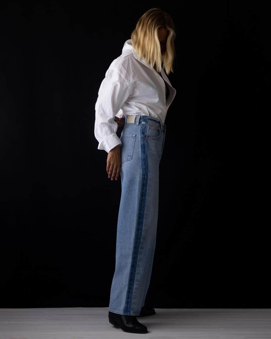 のインスタグラム：「With tuxedo stripe detailing down the side, this updated version of our best-selling Ayla fit will be your go-to dress up jean.」