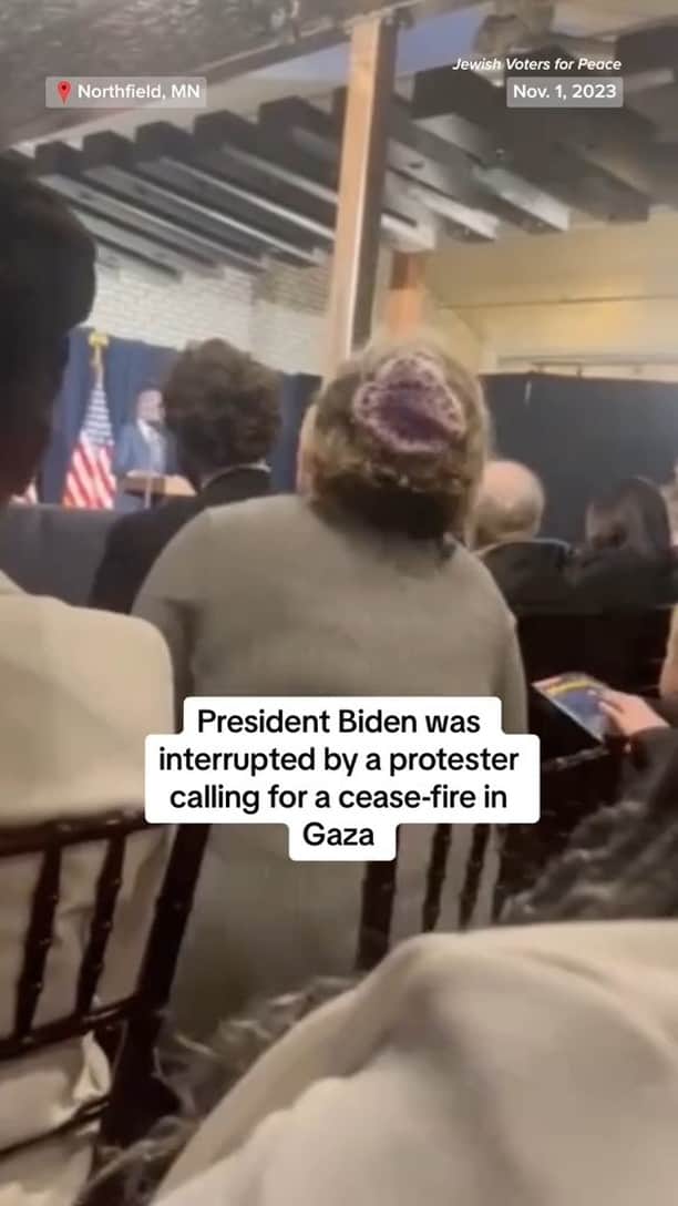 NBC Newsのインスタグラム：「President Biden was interrupted by a protester calling for a cease-fire in Gaza during a campaign event in rural Minnesota.」