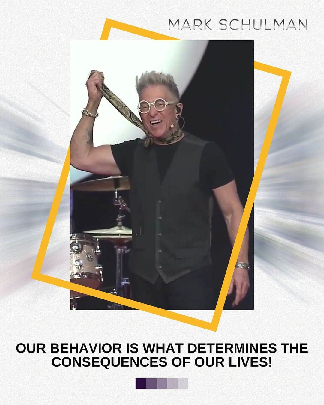 マーク・シュルマンのインスタグラム：「Steer your life with actions, not chance! 🤟  Your choices today shape your tomorrow.   Share if you're committed to positive change!  www.markschulman.com  #existloudly #keynotespeaker #powerofattitude #hackingattitude #drummerlife #keynotespeaking #embraceyourself」