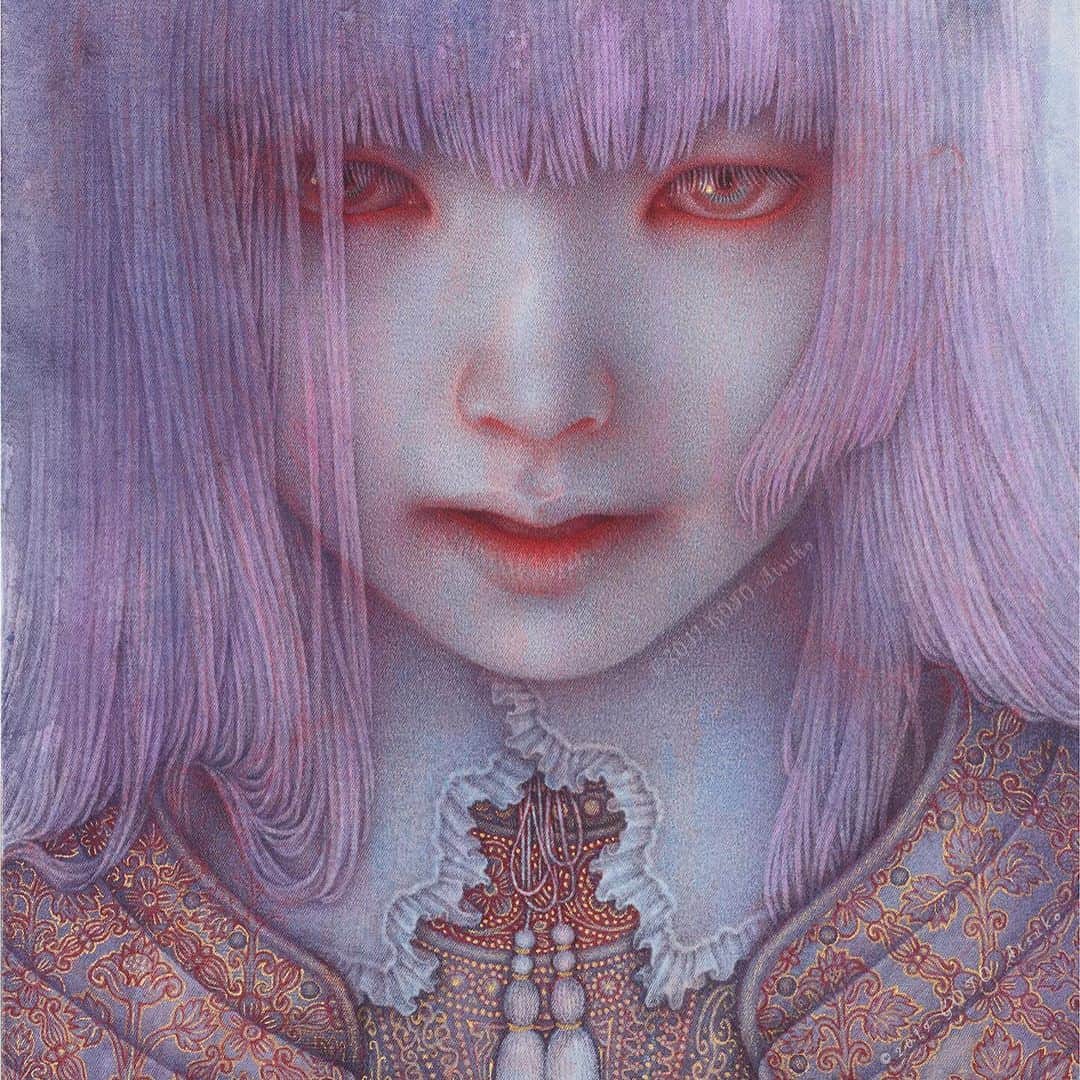 後藤温子のインスタグラム：「武装する人形たち / Armed dolls viii Watercolor on cotton cloth / 2019」