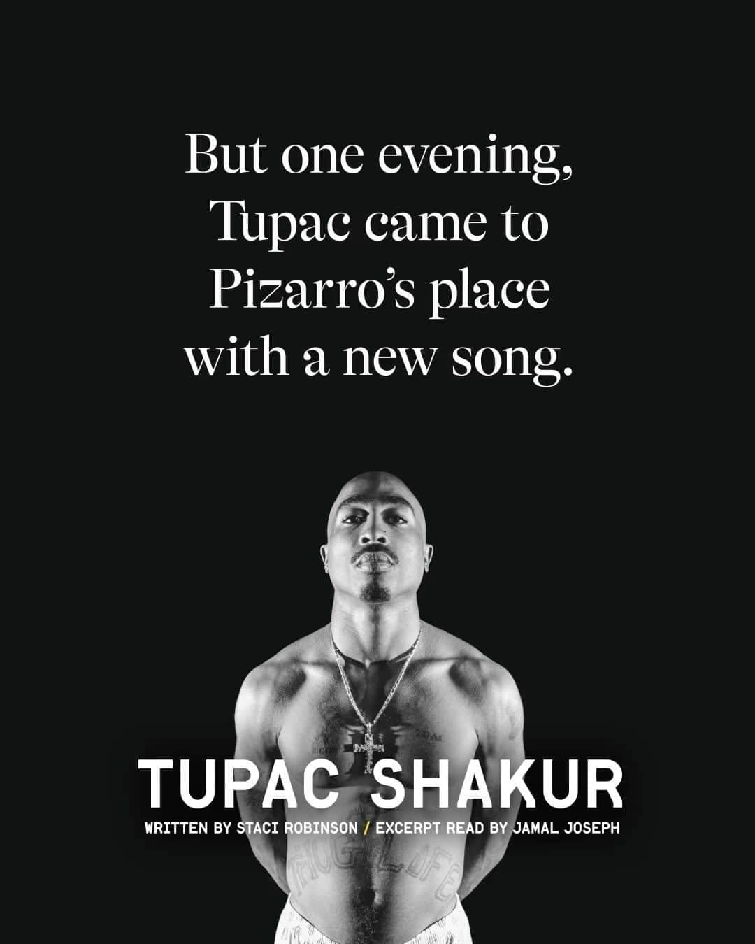 2Pacのインスタグラム：「Listen to a clip from TUPAC SHAKUR, read for you by Jamal Joseph. Now available on audio 🎧」