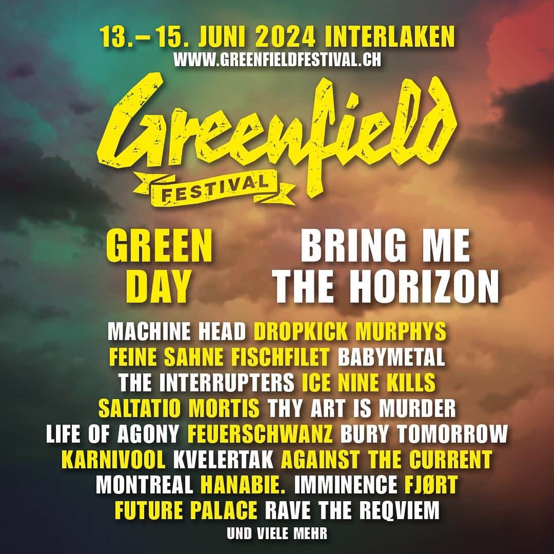 のインスタグラム：「BABYMETAL will perform at "Greenfield Festival" in June 2024!!🐲🐉⚡️ https://www.greenfieldfestival.ch/  #BABYMETAL @greenfieldfestival」