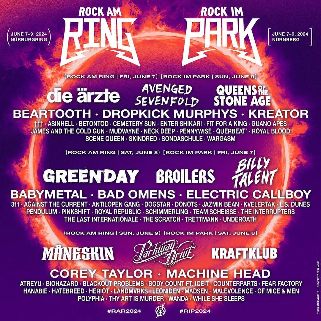 のインスタグラム：「BABYMETAL will perform at "Rock Am Ring and Rock Im Park" in June 2024!!🌐🪐💥  https://www.rock-am-ring.com/ https://www.rock-im-park.com/  #BABYMETAL #RAR2024 #RIP2024  @rockamringofficial @rockimparkofficial」