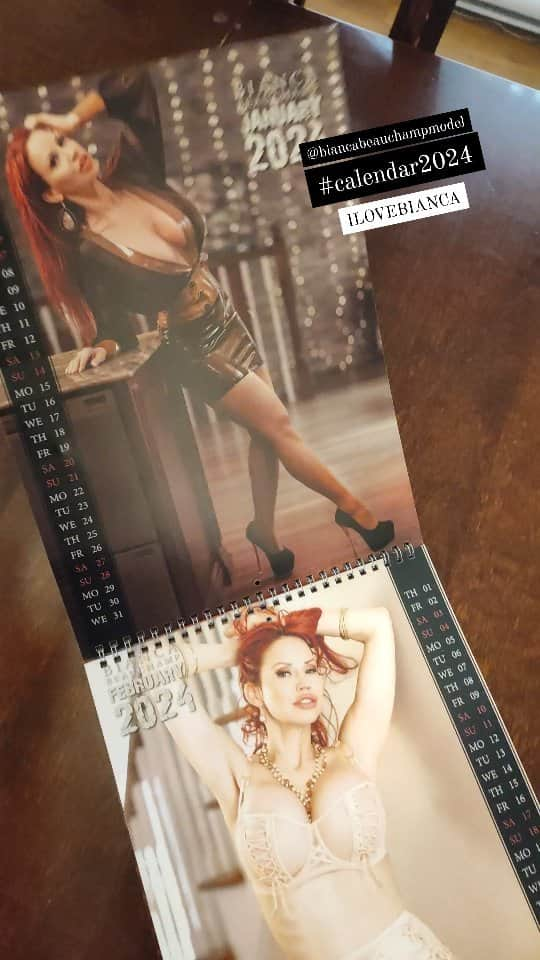 ビアンカ・ボーチャンプのインスタグラム：「#calendar2024 at ILOVEBIANCA 🔥」