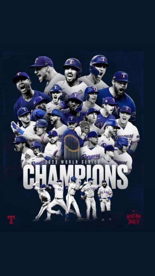 ロビンソン・チリノスのインスタグラム：「World Series Champions Congratulation 🍾  to the entire  organization @rangers and especially to the fans well deserved 💙🫡」