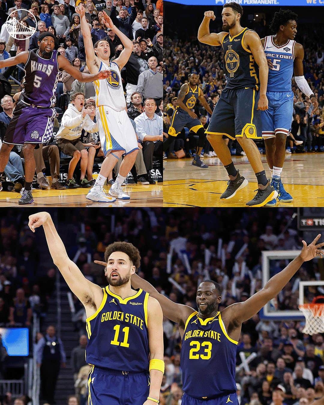 ゴールデンステート・ウォリアーズのインスタグラム：「2013. 2018. 2023.  Last night marked Klay’s third career game winner against the Kings ⚡️」