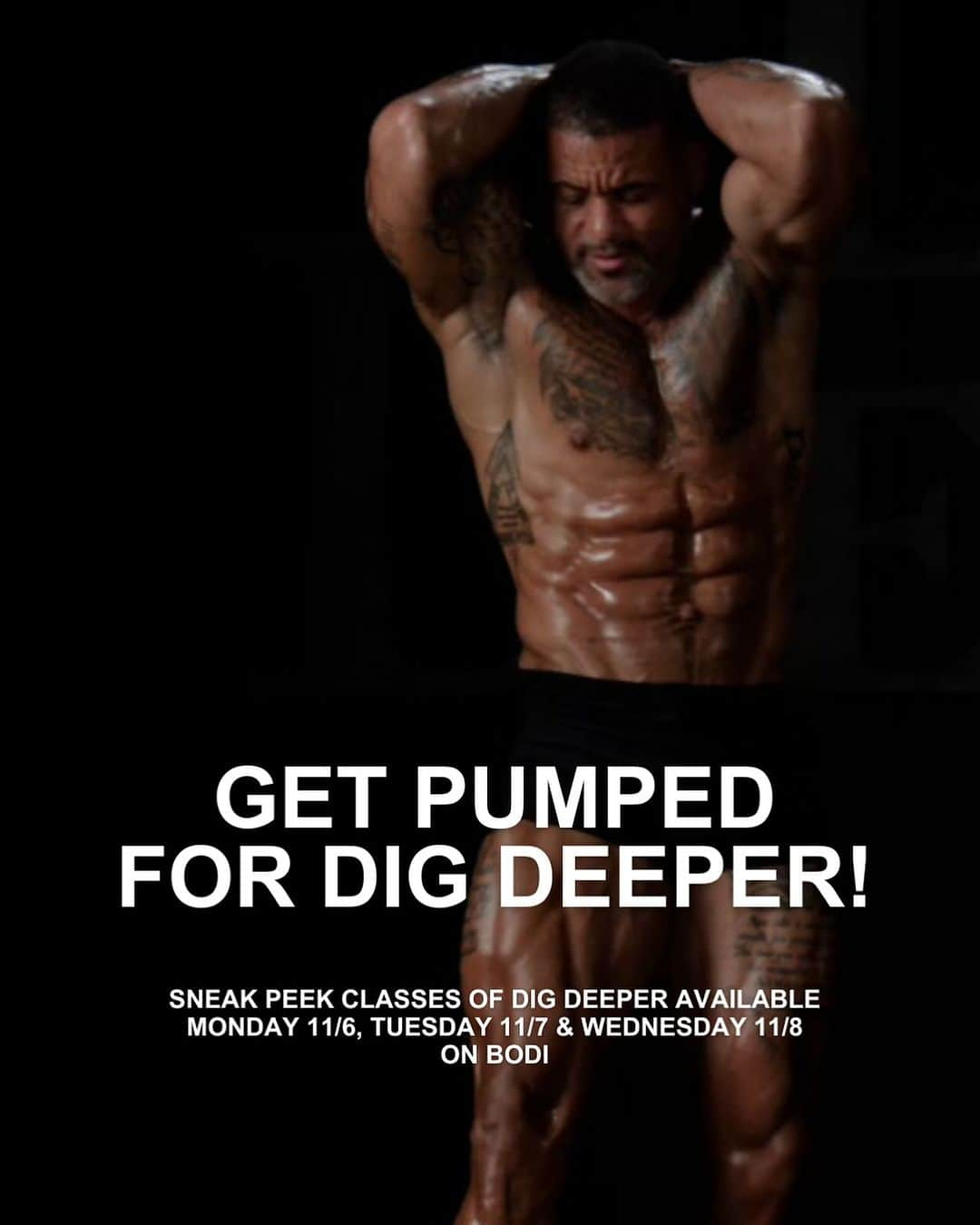 ショウン・トンプソンのインスタグラム：「‼️ Get a sneak peek of @digdeeper next week ‼️ Next week, I am teaching FIVE live 10-minute sneak peek "Get Pumped for DIG DEEPER" workouts on BODi! These classes will be available live and then for 48 hours ONLY! For these 10-minute sneak peek workouts, you’ll need the same equipment required for the program — a variety of dumbbells (light, medium, and heavy) and a bench. Here’s the schedule of the five 10-minute classes: 💪 Mon. 11/6 @ 3 PM PT/6 PM ET — Chest 💪 Tues. 11/7 @ 3 PM PT/6 PM ET — Shoulders 💪 Wed. 11/8 @ 8 AM PT/11 AM ET — Bi’s & Tri’s 💪 Wed. 11/8 @ 9 AM PT/12 PM ET — Legs 💪 Wed. 11/8 @ 10 AM PT/1 PM ET — Total Body To reserve your spot in class, open the BODi app, navigate to the Monday, Tuesday, and/or Wednesday scheduler, and click “sign up”. If you need to sign up for BODi to get access, check the 🔗 in my bio.」