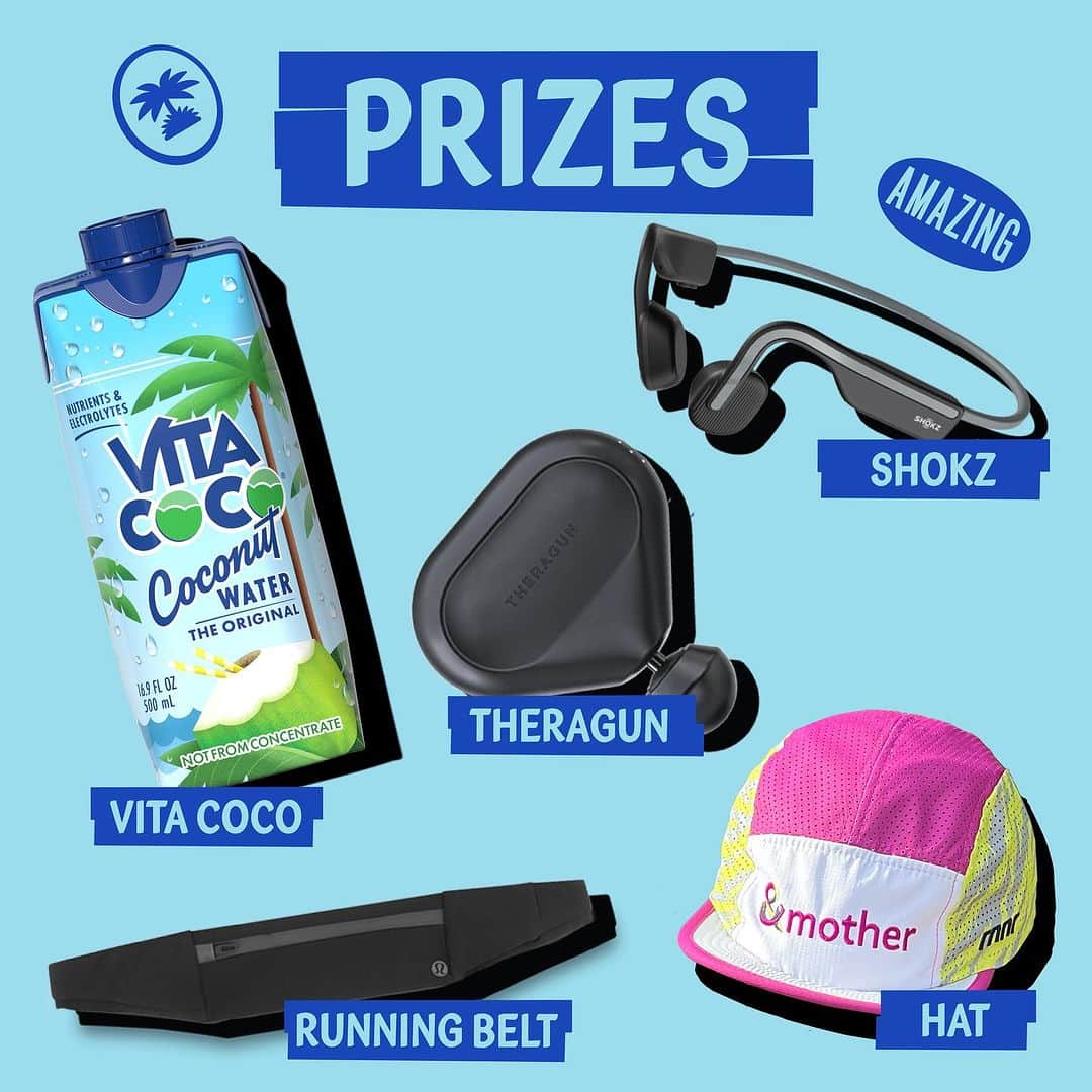 Vita Coco Coconut Waterさんのインスタグラム写真 - (Vita Coco Coconut WaterInstagram)「As we approach marathon weekend, we want to ~pre~ celebrate with @vitacoco & @andmother_org by giving away some running essentials to 3 lucky winners 🎉  To Enter:  1. Follow @vitacoco and @andmother_org  2. Like this post 3. Tag a buddy (unlimited entires) 🚨Share this post on your story and tag @vitacoco & @andmother_org for an EXTRA ENTRY!!  The winner will be announced Nov 6, 2023 on @vitacoco and @&mother_org stories  No Purchase Necessary  Last Day for Entries: Nov 6, 2023 12:00am EST  Value of prizes: Vita Coco ($30), Shokz headphones ($130), Theragun mini ($200), Lululemon Running Belt ($40), &Mother hat ($40)  Disclaimer: This sweepstake is in no way sponsored or endorsed by Instagram, Lululemon, Theragun, or Skockz」11月3日 5時51分 - vitacoco