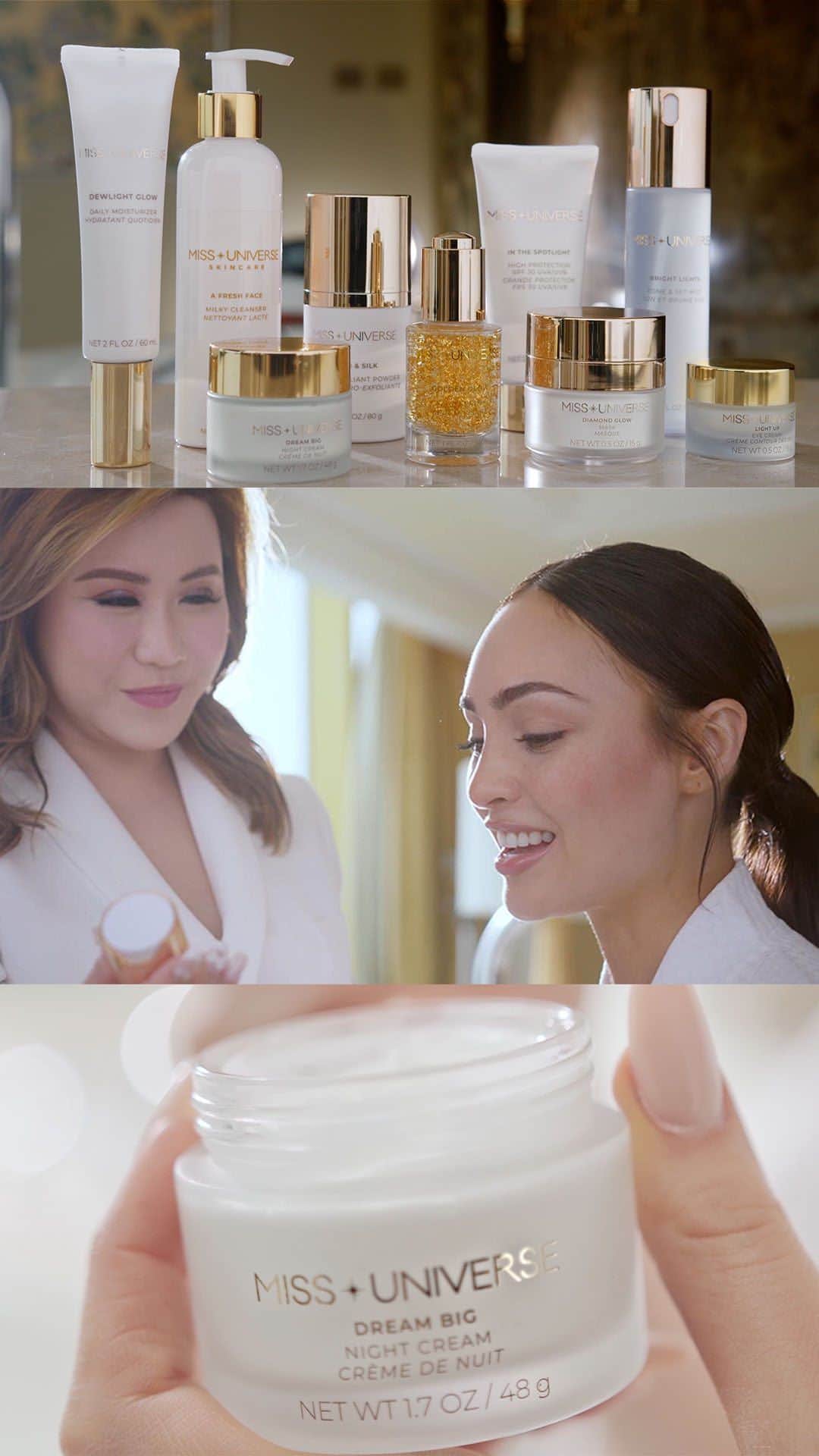イリス・ミトゥネールのインスタグラム：「Every Moment Beautifully Confident ✨  Throwback to Miss Universe @Rbonneynola experiencing the radiance of @missuniverseskincare with @oliviaquido in Thailand. As the Official Skincare of the 72nd MISS UNIVERSE Competition, we are proud to showcase this incredible new line!   Join the mailing list at missuniverskincare.com and be the first to purchase the Miss Universe Skincare products!  #ad #MissUniverseSkincare #MissUniverseSkincareAndSpa #72ndmissuniverse #brightlightstoneandmist #rosediamondglowmask #dewlightglowmoisturizer #dreambignightcream #satinandsilk #24kgoldenglow #freshfacecleanser #lightupeyecream」