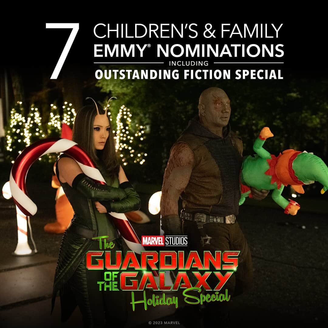 Marvel Entertainmentさんのインスタグラム写真 - (Marvel EntertainmentInstagram)「Congratulations to the cast and crew of Marvel Studios’ Special Presentation: The Guardians of the Galaxy Holiday Special for their 7 Children's and Family Emmy® nominations! #ChildrensEmmys」11月3日 6時09分 - marvel