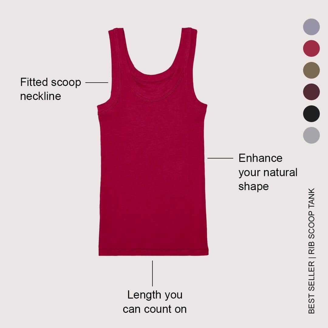 デイヴィッド ラーナーのインスタグラム：「The Rib Scoop Tank is our best seller for a reason, several reasons actually 🌟  👉Easy Fit - the most flattering fits to enhance your natural shape 👉Easy Wear - perfect for layering or wearing alone 👉Easy Comfort - easily hide bra straps without any fuss 👉Easy Stretch - support your on-the-go lifestyle 👉Easy Stay - designed not to ride up」