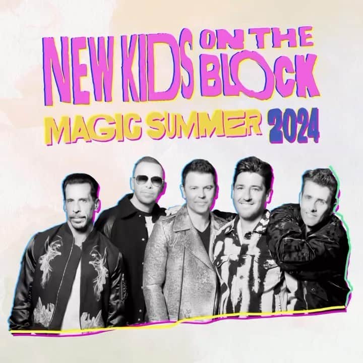 ニュー・キッズ・オン・ザ・ブロックのインスタグラム：「Blockheads! Tickets on sale tomorrow for our Magic Summer 2024 Tour with @paulaabdul & @djjazzyjeff!  Tell us…where will you be when the magic happens?  #MagicSummerTour #BHLove ☀️🎶🤖」