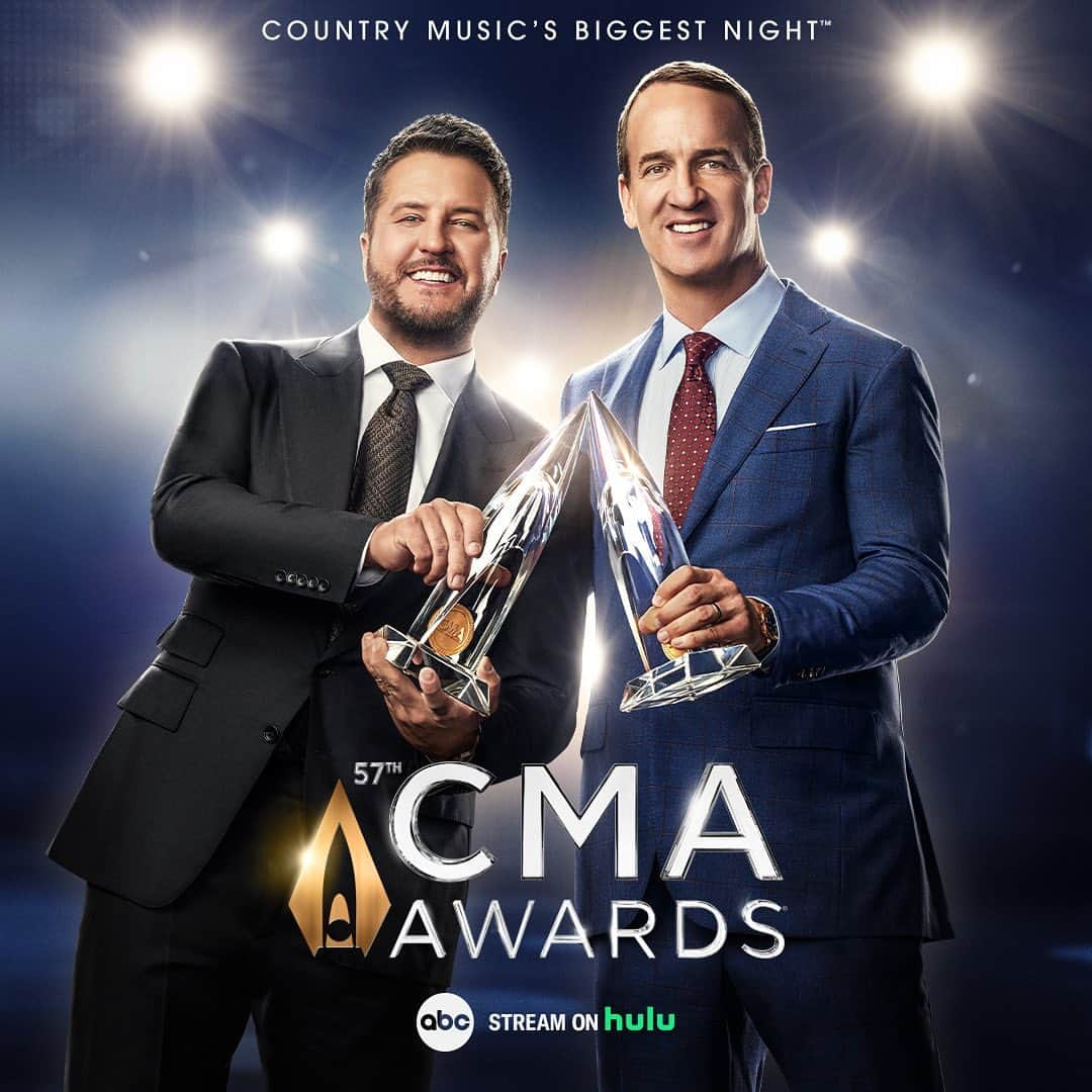 アメリカン・ブロードキャスティング・カンパニーのインスタグラム：「NEXT WEDNESDAY! @LukeBryan and @PeytonManning take the #CMAawards stage to host Country Music’s BIGGEST Night! 🤩🤩 You won’t want to miss this!」