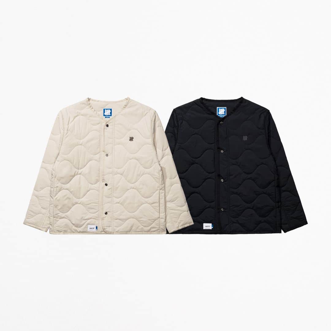 UNDFTDのインスタグラム：「A detailed look into UNDEFEATED HOLIDAY 2023 Drop 1  The UNDEFEATED Quilted Liner Jacket is made from 100% polyester ripstop and features a lightweight fill and an embroidered ‘5-strike’ icon on the left side of the chest. Available in Khaki and Black.  The Quilted Liner Jacket is able to pair with the Fishtail Jacket via the metal snaps on the outside of the jacket.   Available Friday, 11/3 at 11am at all UNDEFEATED Chapter Stores and 8am PST at Undefeated.com」