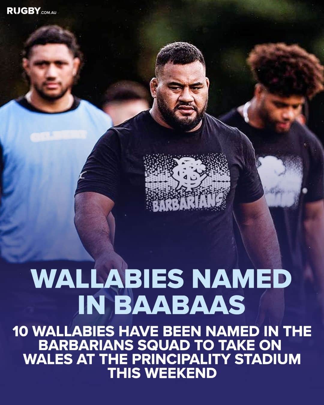 のインスタグラム：「@barbarians_fc name a strong @Wallabies contingent to face Wales 😍  #BaaBaas #Wallabies」