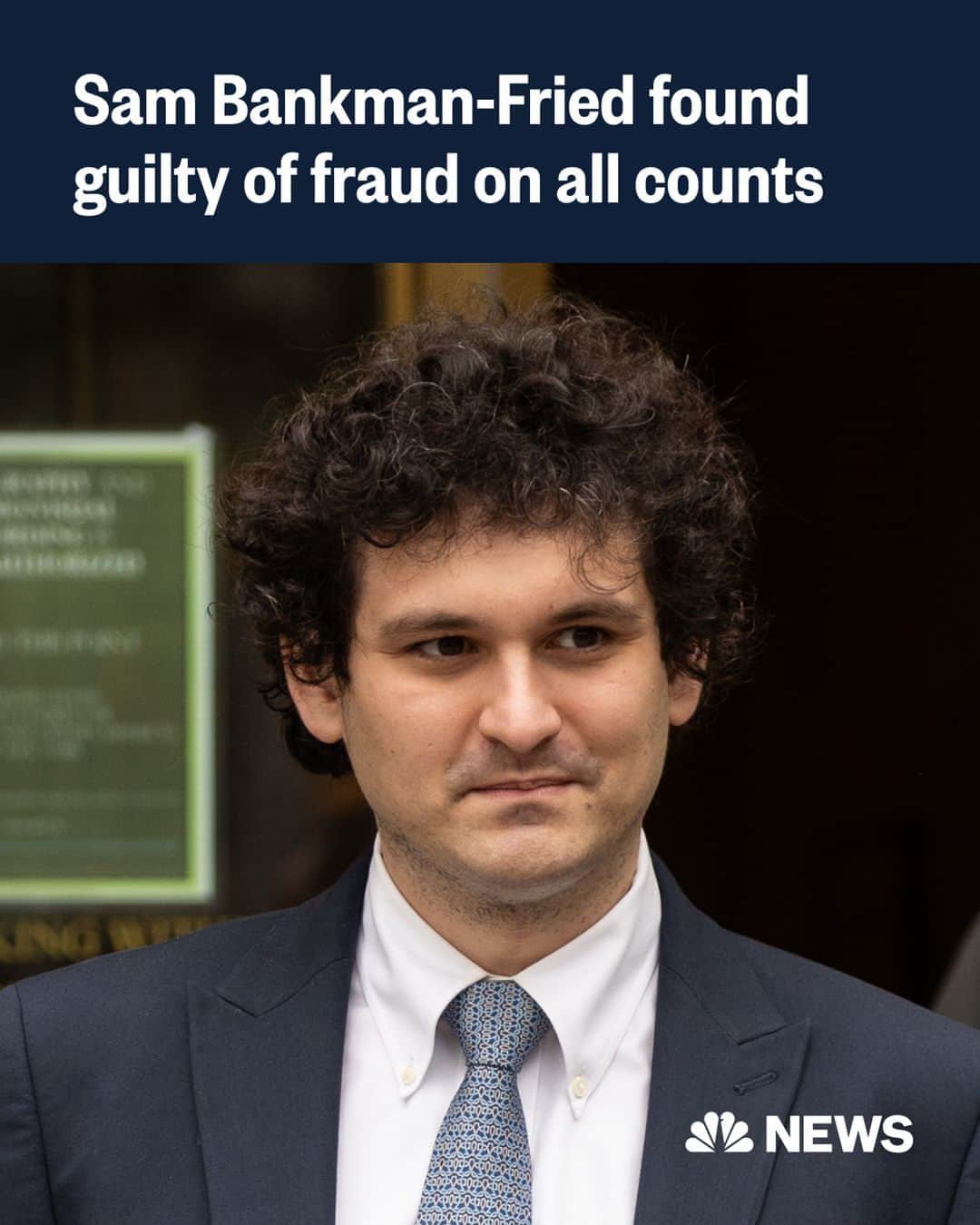 NBC Newsのインスタグラム：「BREAKING: Jury finds Sam Bankman-Fried guilty of defrauding customers of cryptocurrency exchange FTX and lenders of its hedge fund, Alameda Research.  Click the link in our bio to read more.」