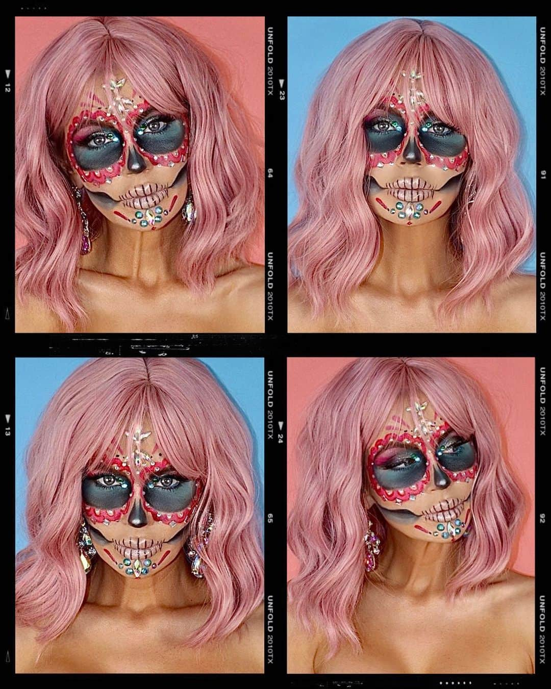 ジェサ・ヒントンのインスタグラム：「Day of the dead 💀  Glam by @beautybymichellev ❤️」