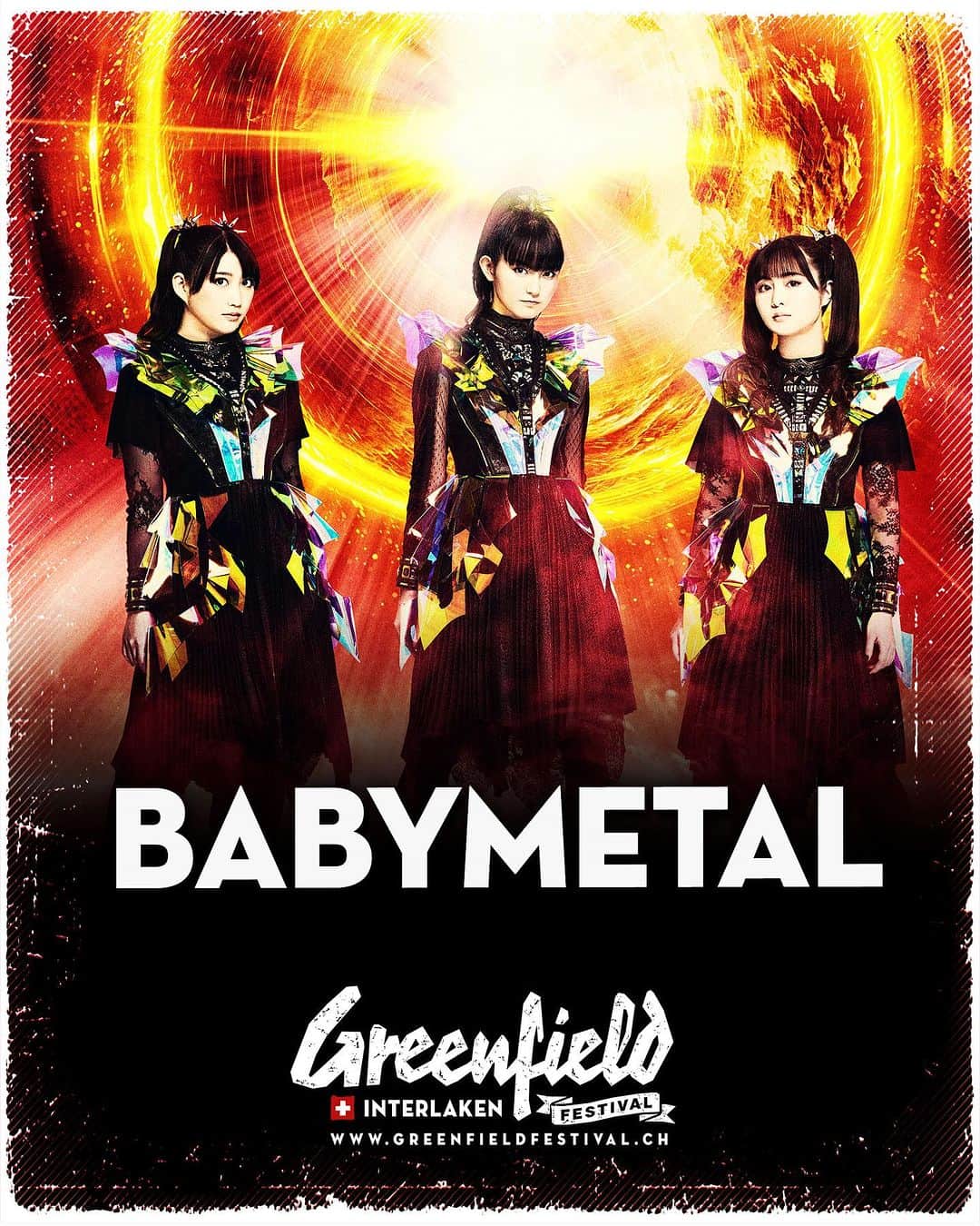 のインスタグラム：「BABYMETAL will perform at "Greenfield Festival" in June 2024!!🐲🐉⚡️ https://www.greenfieldfestival.ch/  #BABYMETAL @greenfieldfestival」