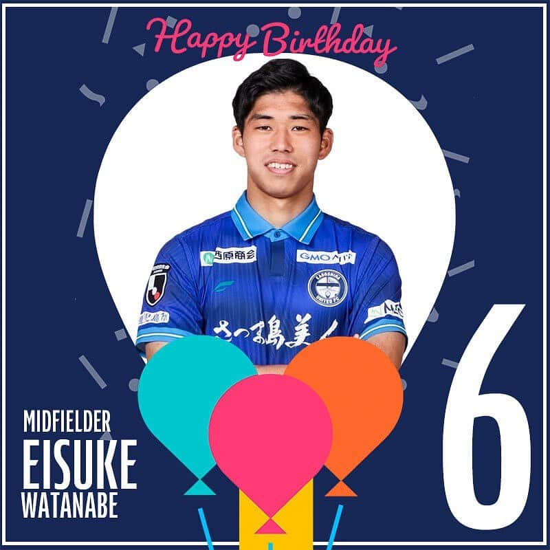 鹿児島ユナイテッドFCのインスタグラム：「＼ HAPPY BIRTHDAY！／  本日11月3日は、  #渡邉英祐 選手のお誕生日です🎂 24歳のお誕生日おめでとうございます🎉  渡邉選手のプロフィールは⬇️🔍 https://kufc.co.jp/players/top/eisuke/  #鹿児島ユナイテッドFC  #Jリーグ  #鹿児島県 #大阪府出身」