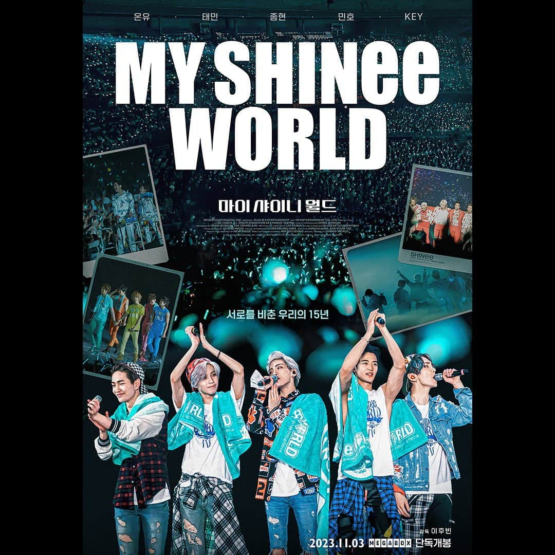 SHINeeのインスタグラム：「✧<마이 샤이니 월드> 개봉 𝘋-DAY✧ 늘 샤이니와 함께했던 그 시절, 찬란하게 빛나는 추억 소환💎 지금 바로 메가박스에서 예매하세요!   #마이샤이니월드 #절찬상영중 #메가박스_단독개봉 #역샤콘 #MY_SHINee_WORLD #마샤월 #샤이니 #SHINee」