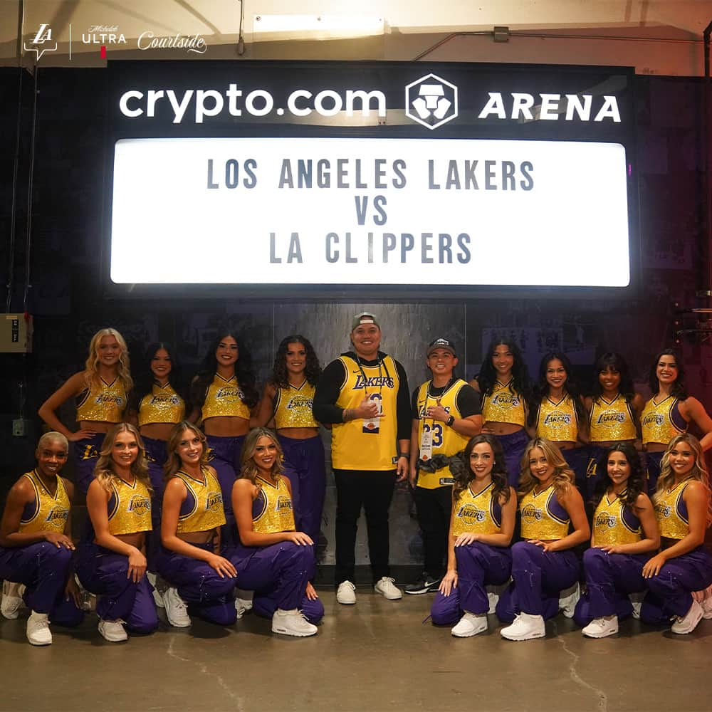 Los Angeles Lakersのインスタグラム：「What an incredible OT win for our @michelobultra Game Night Experience winners to catch on their #ULTRACourtside Night!」