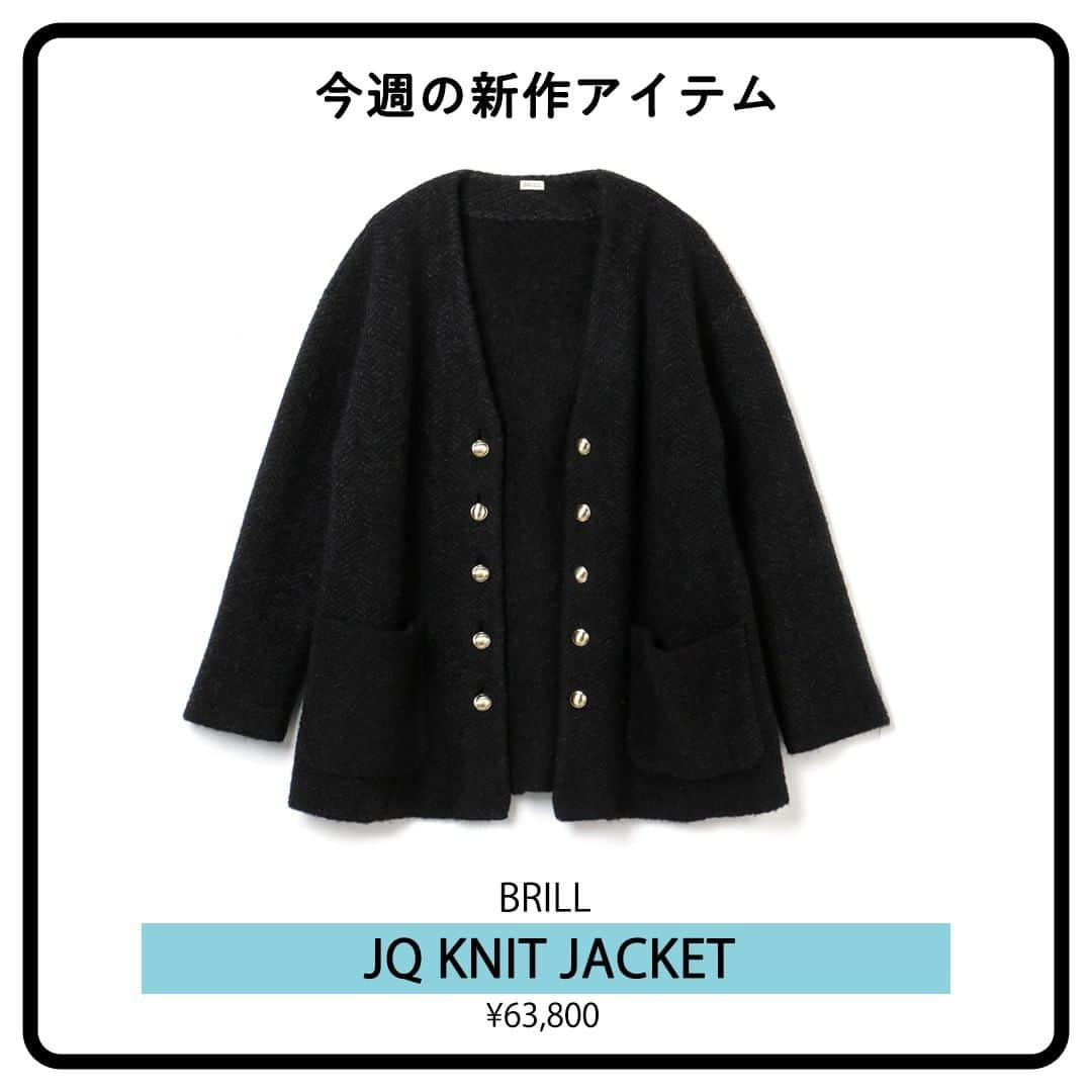 Marisolのインスタグラム：「今週の新作アイテム ------------------------------- BRILL（ブリル） JQ KNIT JACKET 商品コード：415382 ¥63,800 BORDER SKIRT 商品コード：418411 ¥30,800 ------------------------------- ADAWAS（アダワス） ボトルネックニット 商品コード：416507 ¥30,800 -------------------------------  👉画像をスワイプしてチェック！  1・2枚目：BRILL（ブリル） ジャケット：金ボタンが映えるヘリンボーン柄のニットジャケット。ボリューミーながら軽く、片側のボタンを取りはずせばシングルにも。 スカート：配色と太ボーダーがシックなニットスカートは、起毛感のあるソフトな風合いも魅力。  3枚目：ADAWAS（アダワス） はっと目を引く色のポジティブなパワーは絶大！ 上質ベーシックだからこそ鮮やか色も上品に楽しめる。  #marisolmagazine　#マリソル　#アラフォーコーデ　#40代コーデ　#40代ファッション　#アラフォーファッション　#秋トレンド　#秋コーデ　#秋ファッション　#fashion　#ootd　#BRILL　　#BRILL　#threedots　#ADAWAS　#Marisol今週の新作アイテム」