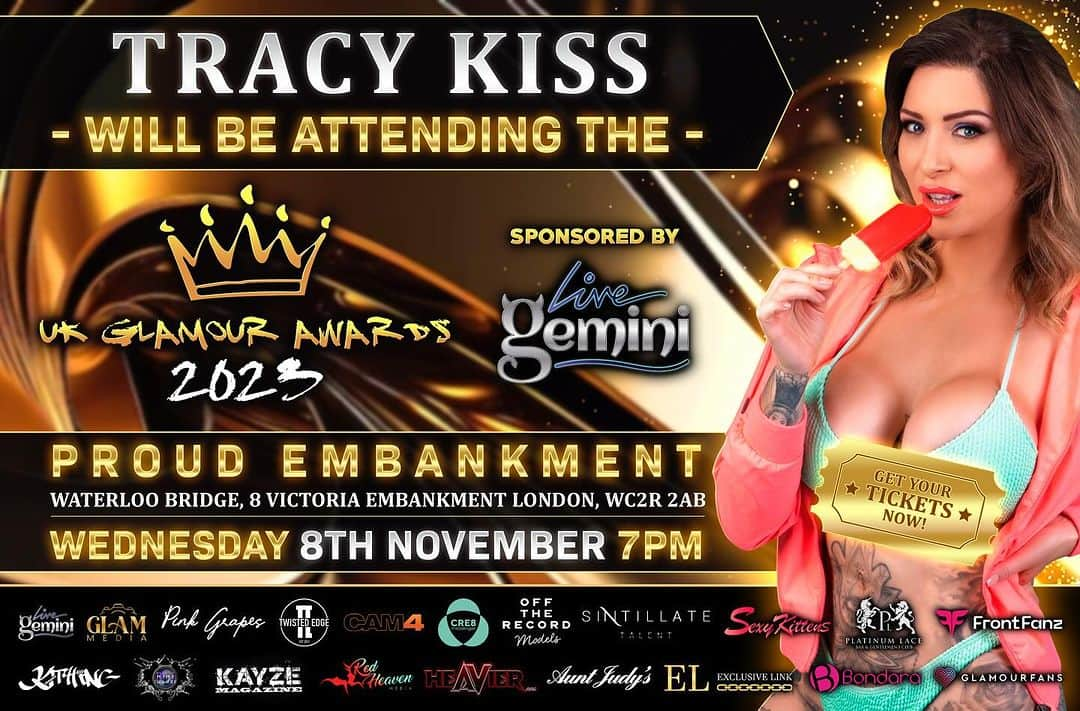 トレーシー・キスさんのインスタグラム写真 - (トレーシー・キスInstagram)「An evening with a true icon! 🌟   We’re honored to have @tracykissdotcom at the UK Glamour Awards.   Join us for an unforgettable night with a distinguished guest. ✨   #UKGlamourAwards2023 #Glamour  Don’t forget to check out our amazing sponsors 🤩   @livegeminicom  @offtherecord_models  @cre8.messenger  @doitheavier @sk_models_uk @cam4__official @glamourfansapp @exclusivelinkmodels1 @sintillatetalent @pinkgrapesofficial @kthing_imagery @twistededgemag  @ririimages @glam__media @redheavenmedia1 @frontfanz @platinumlace」11月3日 22時16分 - tracykissdotcom