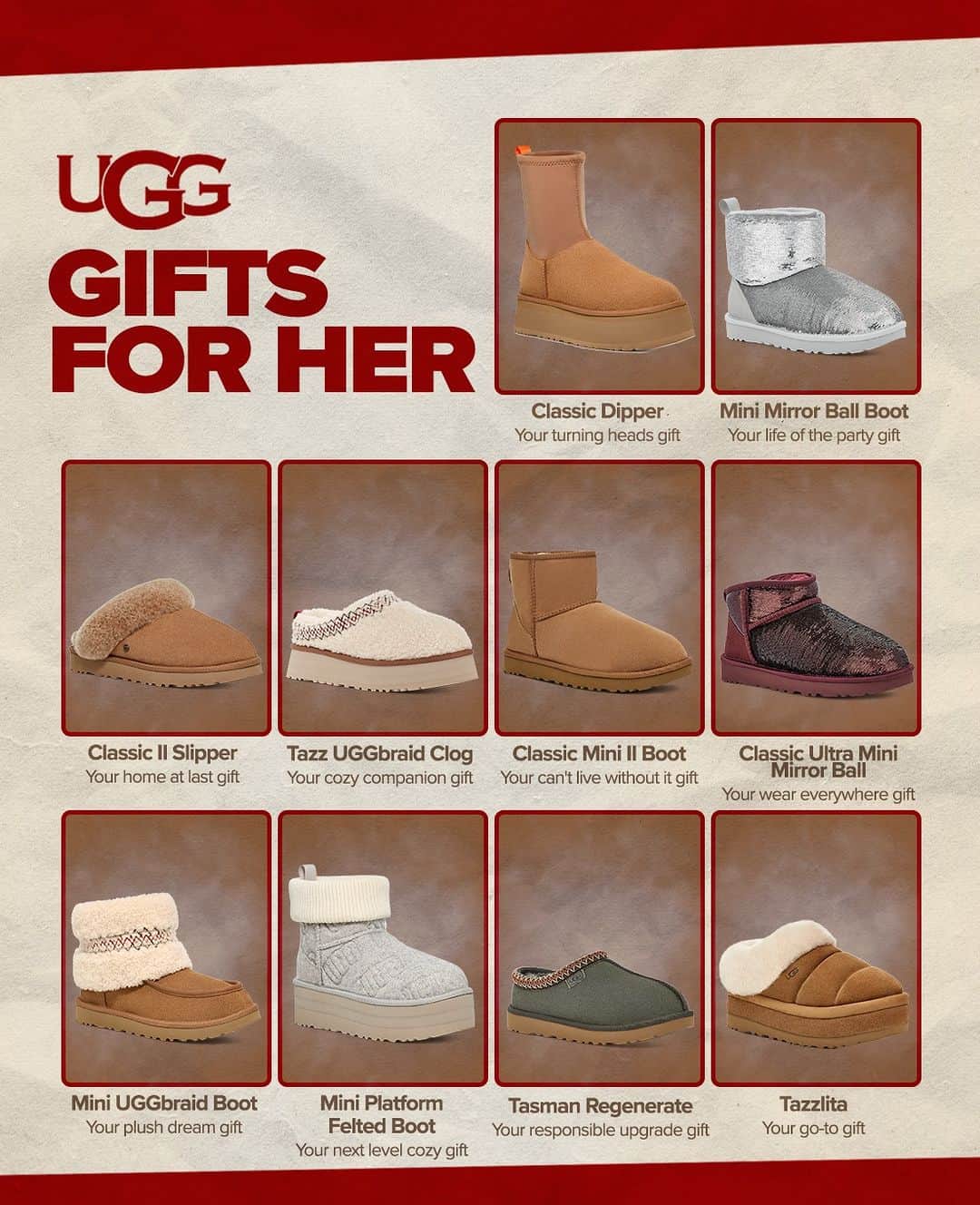 アグのインスタグラム：「Make way - Your It Gift Guide coming through. ✨  Start your holiday shopping early with everyone's favorite gift, UGG.   #UGG #FeelsLikeUgg #HolidayShopping #GiftGuide」