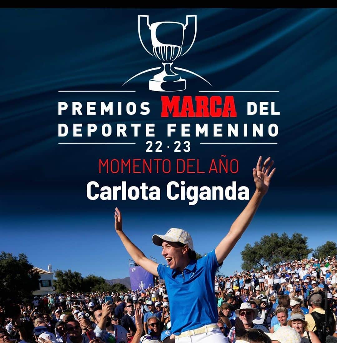 カルロタ・シガンダのインスタグラム：「Un honor recibir este premio al momento del año. Gracias @marca por el reconocimiento y quiero dar la enhorabuena a todas las deportistas premiadas, sé que hay muchas horas de sacrifico y trabajo detrás.」