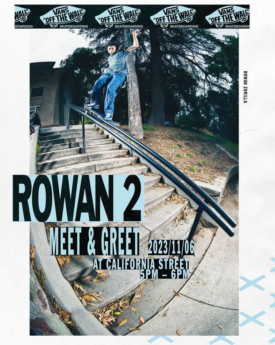 スケートボードのカリフォルニアストリートさんのインスタグラム写真 - (スケートボードのカリフォルニアストリートInstagram)「VANS presents / Rowan Meet & Greet at CALIFORNIA STREET 日時： 11月6日（月）17時～18時  Rowan Zorilla のプロモデル、VANS ROWAN 2 のリリースで、Rowan Zorilla と Etienne Gagne が当店に来店し、POP UP を開催します！ ゆっくり話せたり、サインゲットのチャンスになると思いますので、是非ご来店下さい！ ROWAN 2 をお買い上げの方には非売品の限定アイテムをプレゼントします！  CALIFORNIA STREET 東京都渋谷区代官山町7-3 Tel 03-3461-9725 Store Hours 12:00 ~ 19:00 通販 : 17時までのご注文で即日発送 年中無休(12/31 ~ 1/3 を除く)  @vansjapan  #vans #バンズ #skateboard #skateboarding #skater #カリフォルニアストリート #カリスト #スケートボード #スケボー #スケーター #californiastreet #calst」11月3日 15時34分 - california_street