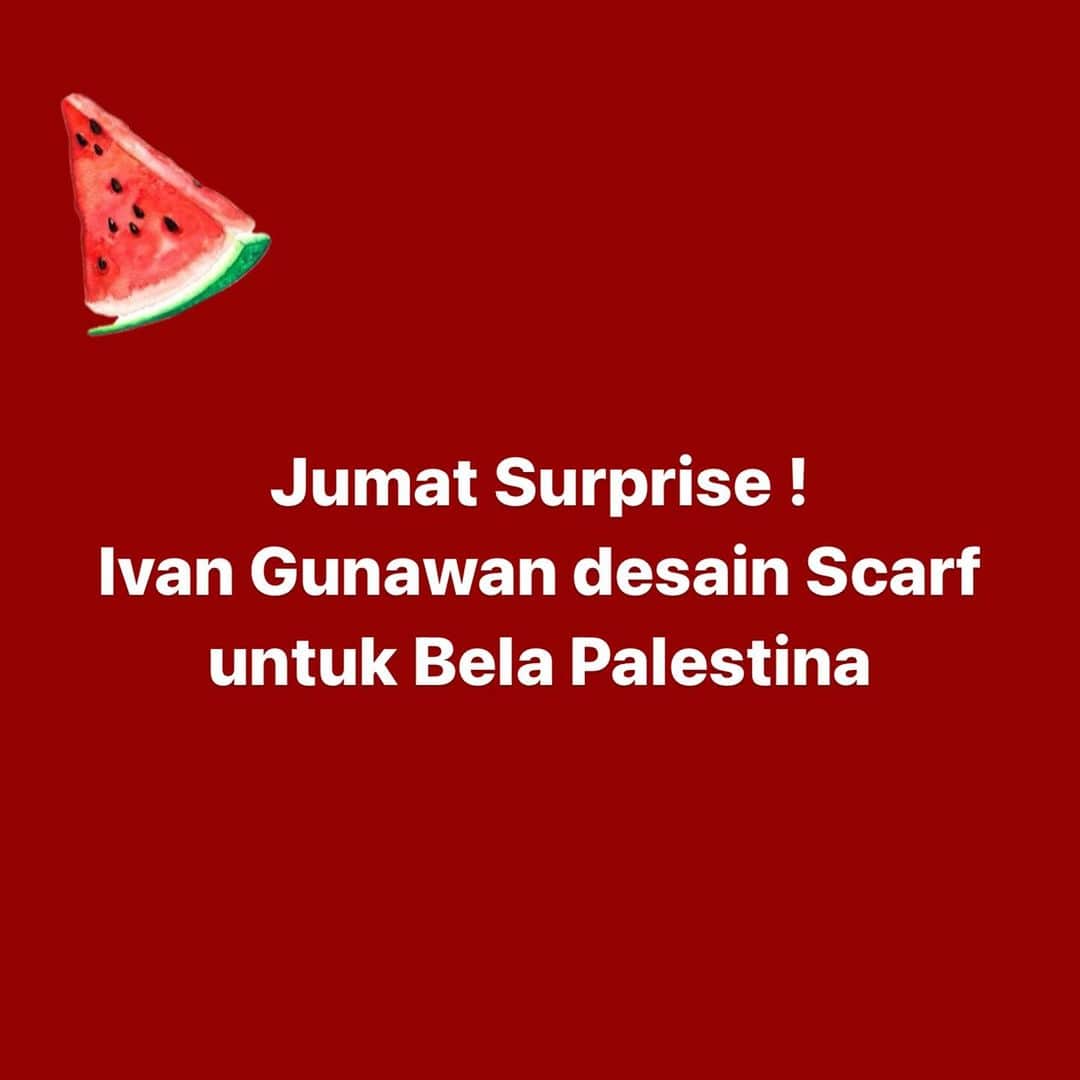 Ivan Gunawanのインスタグラム：「Keren, Founder @mandjha.ivangunawan dan @khalif_menswear , kak Igun @ivan_gunawan sedang mendesain Scarf / Segi empat dengan desain Masjid Al-Quds dan Al-Aqsha, yang mana hasilnya akan diberikan kepada Warga Gaza yang menjadi korban Genosida, dan InshaAllah akan disalurkan melalui @handsfoundation.idn .  Bismillah, saat ini Wajib bagi siapapun yang beragama Muslim untuk ikut mendoakan dan berjuang untuk Kemerdekaan Palestina dengan cara dan  kemampuan nya masing-masing, pastinya harus sesuai Syariat agar perjuangan tetap diberkahi oleh Allah.  #onepostonelife #palestine #ivangunawan #🇵🇸」