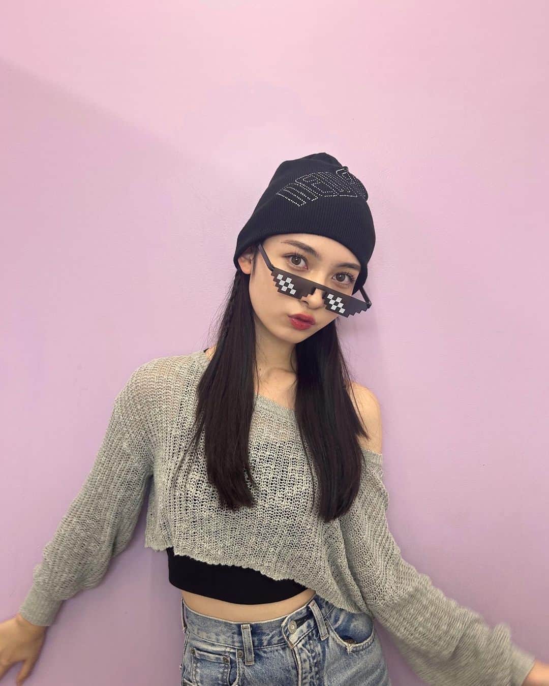 のインスタグラム：「韓国ぷりくら☆*。 ニューエラで買ったビーニーが可愛すぎて愛用中ーー！💕  #nicola #ニコラ #ニコモ #川原美杏」