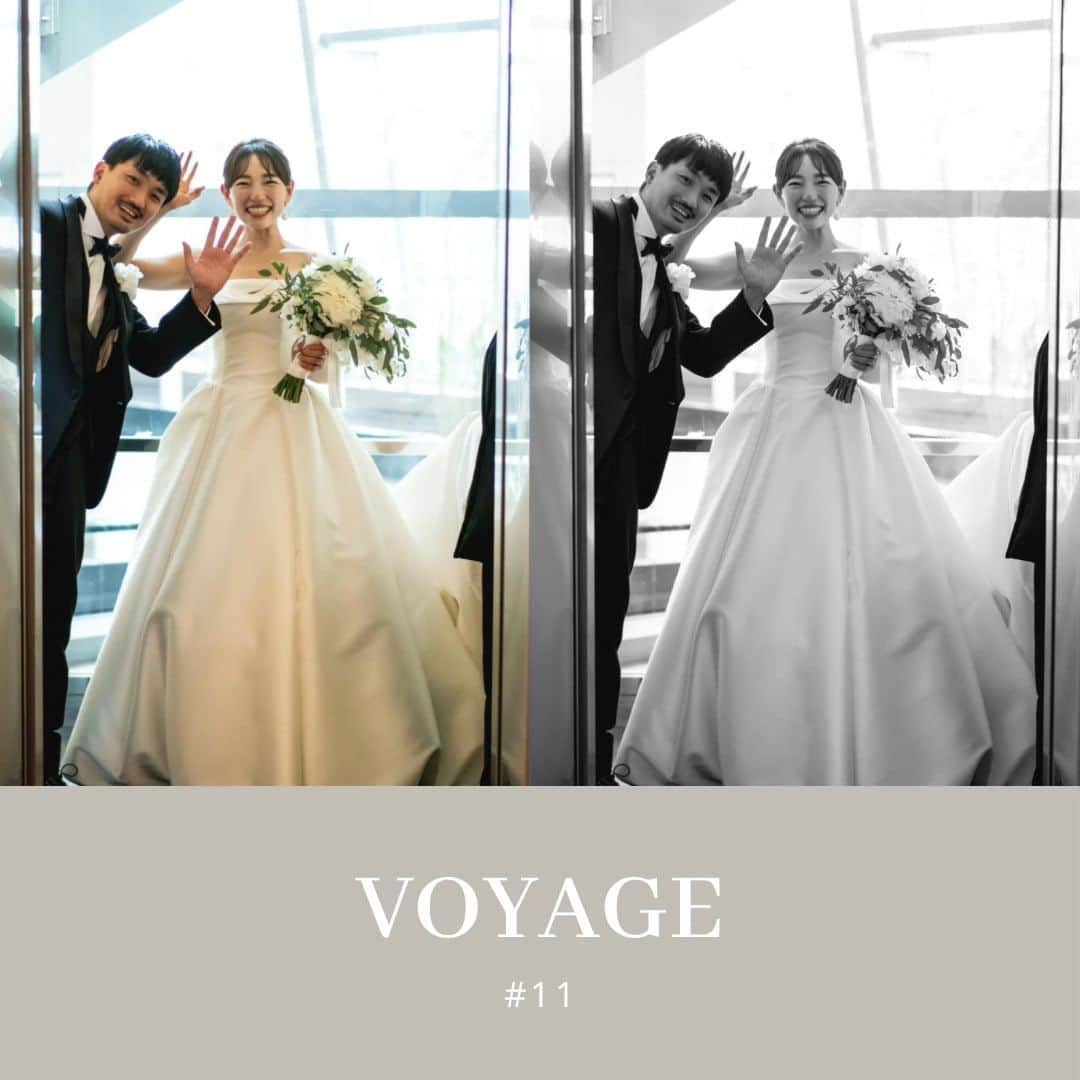 シャングリ・ラ ホテル 東京 ヘブンリーウエディングのインスタグラム：「@grandhyatttokyo_wedding VOYAGE 11 ——————————————— 挙式後のリラックスしたおふたりの笑顔を カラーとモノクロに納めて ———————————————  📸 @tokyo_laviephotography @yuki_photography 💐@uiflorist @natsumi_sasaki_ui 💄@sashu.armonia 👗@lesnocesweddingdress  #グランドハイアット東京 #グランドハイアット東京ウェディング #グラハイ花嫁 #grandhyatttokyowedding」