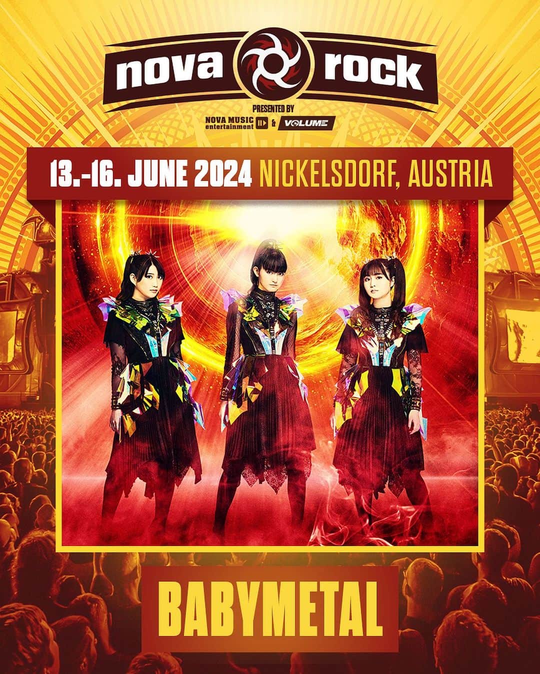 BABYMETALさんのインスタグラム写真 - (BABYMETALInstagram)「BABYMETAL will perform at "Nova Rock" in June 2024!!🎙💥 https://www.novarock.at/  #BABYMETAL @novarockfestival」11月3日 19時14分 - babymetal_official