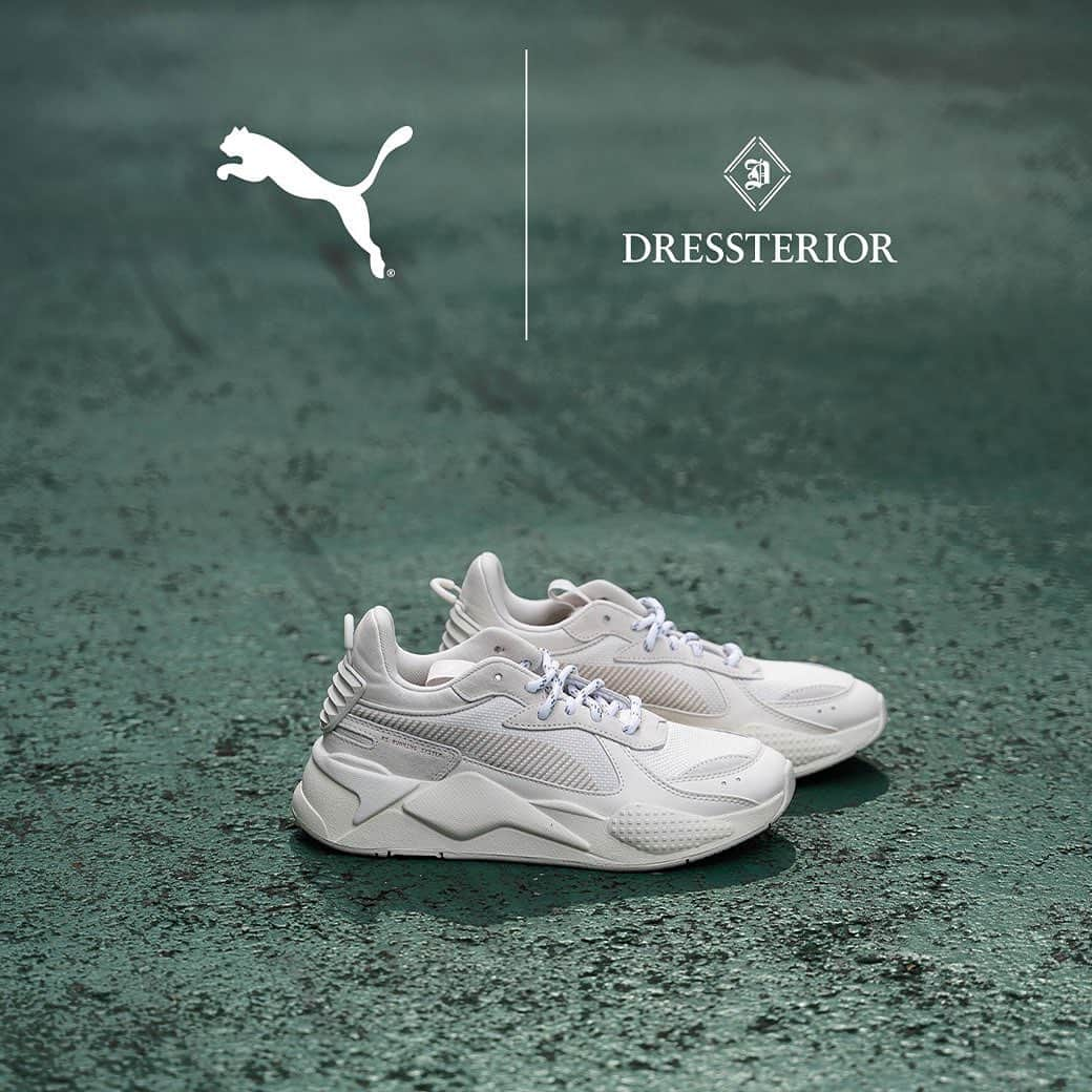 DRESSTERIORさんのインスタグラム写真 - (DRESSTERIORInstagram)「Release👟✨  スポーツブランド「PUMA(プーマ)」とのコラボアイテムを11月3日（金）より、全国店舗ならびに公式オンラインストアにて発売いたします💡 余計なものを削ぎ落したミニマムなデザインが、様々なスタイリングにマッチし、足元にクリーンな印象をプラス。ほどよくボリュームのあるアッパーと、ミッドソールにRS テクノロジーを搭載したソールが特徴のスニーカーです。  　 　　 🏷️PUMA（プーマ）for DRESSTERIOR RS-X スニーカー ¥14,850（税込） サイズ展開：22.0 / 22.5 / 23.0 / 23.5 / 24.0 / 24.5 / 25.0 / 25.5 / 26.0 カラー展開：オフホワイト  ☑️商品タグからアイテムに飛べます  　  __________ __________ __________ 　 ▪️dressteriorオフィシャルアカウント @dressterior_official ⁡ ▪️メンズ用アカウント @dressterior_men ⁡ ▪️ショッププレスアカウント @dressterior_shoppress 　 __________ __________ __________ 　 　 　 　 　 #DRESSTERIOR#ドレステリア #puma#pumashoes#プーマ#プーマコラボ#プーマスニーカー#プーマコーデ#スニーカー #コラボ商品#コラボ企画#スニーカーコラボ」11月3日 19時55分 - dressterior_official