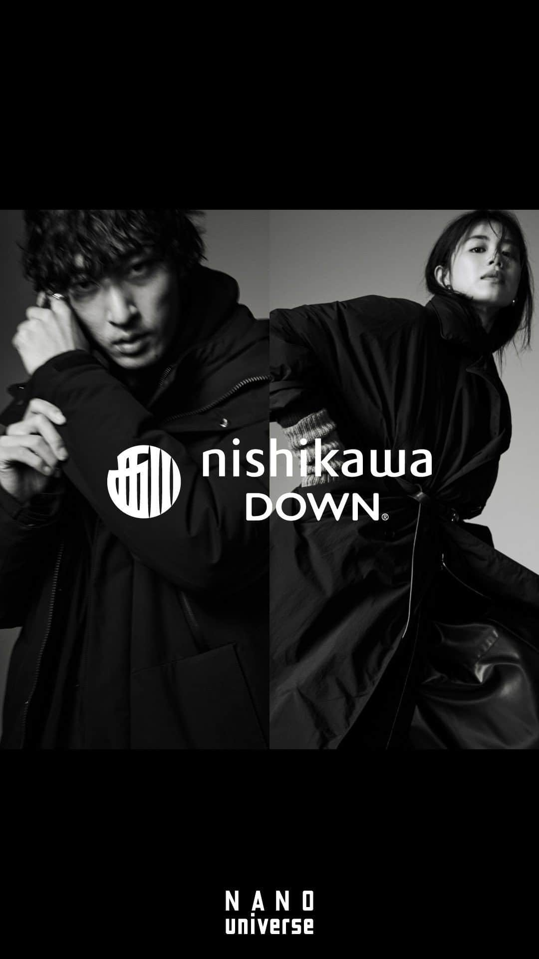 nano·universe Officialのインスタグラム：「【上杉柊平と佐藤晴美が纏う nishikawa DOWN®の大人のアウター】 ━━━━━━━━━━━━━━━━━━━ クラシックでモダン。機能的でありながら情緒的。 毎シーズン、高い人気を集めているnishikawa DOWN®×ナノ・ユニバースのコラボレーションアウター。 時にアクティブに、時にエレガントに。 上杉柊平と佐藤晴美が纏う大人のアウターは、暖かく、色気ある冬の着こなしを演出してくれる。  ━━━━━━━━━━━━━━━━━━━ #NANOuniverse #ナノユニバース  #2023AW #西川ダウン #nishikawaDOWN #大人カジュアル #大人アウター #冬アウター #上杉柊平 #佐藤晴美 #ダウン #ダウンジャケット #ダウンコート #ダウンコーデ #MA1 #ホワイトコーデ #ブラックコーデ #秋色コーデ #ショートダウン #革靴コーデ #スポーティー #きれいめカジュアル」