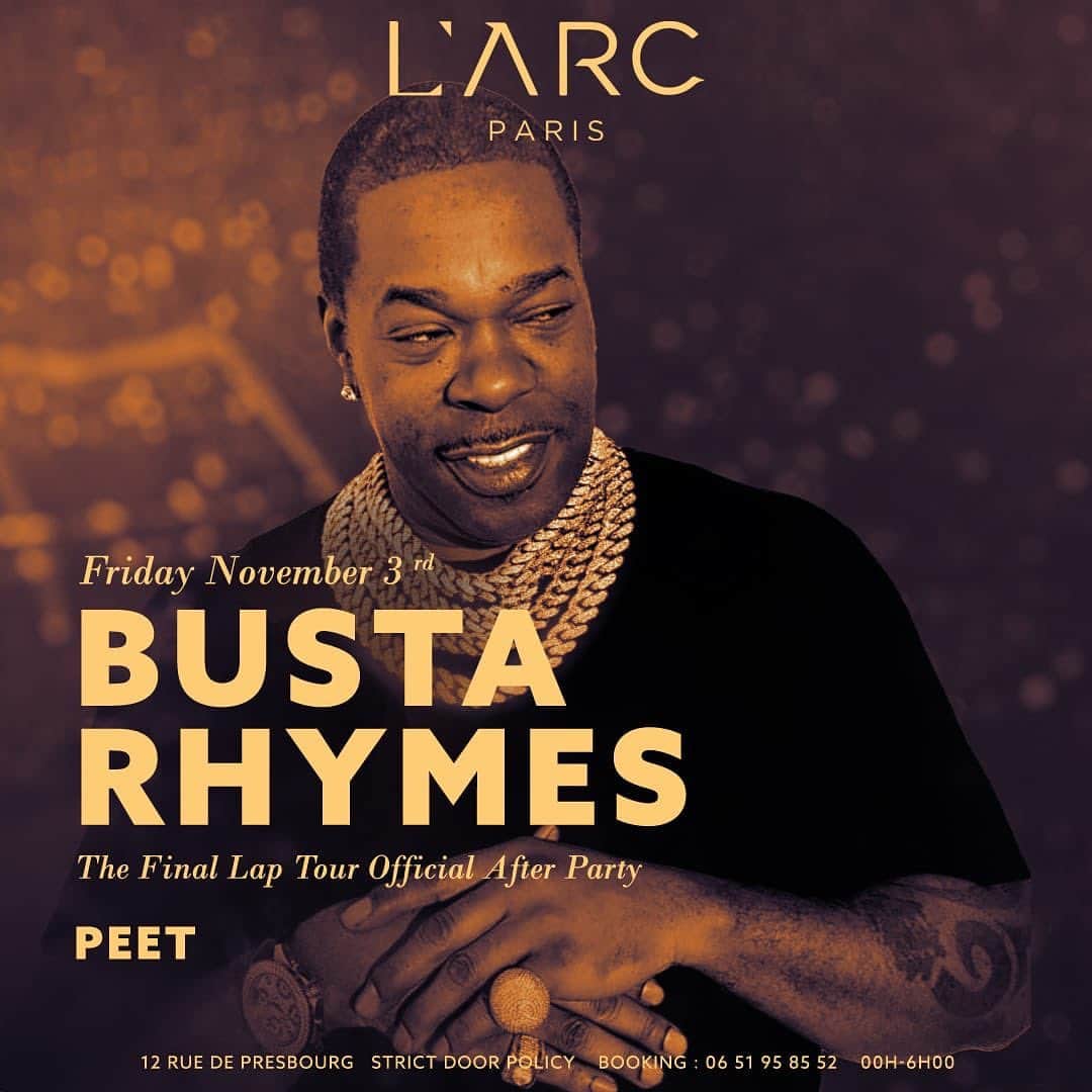 バスタ・ライムスのインスタグラム：「YESSSSS WE LIVE IN @larcparis TONIGHT!! HISTORY WILL BE MADE TONIGHT!! PULL UP!!」