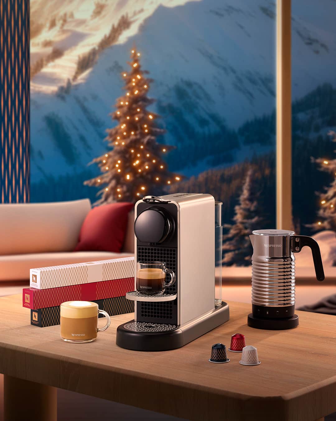 Nespressoのインスタグラム：「Get into the festive spirit with the three limited-edition coffees by Nespresso.   #NespressoxFusalp  #FestiveWithNespresso  #NespressoGifts  #WinterWonders」