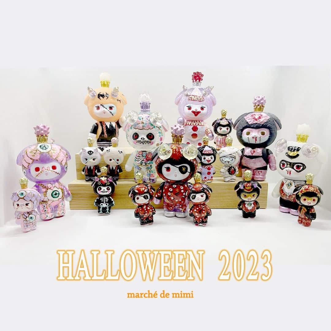 加倉井ミサイルのインスタグラム：「【🦇HALLOWEEN 2023🦇】 🔸2023年11月4日（土）20:00 カートOPEN 　　　　　 11月5日（日）22:00　CLOSE 🔸marché de mimi　https://shop.kakuraimissile.com  昨年もご好評いただいたミミたちのハロウィンを開催します。今晩SHOPをじっくり眺めてお気に入りの子を見つけにきてください。 ただいまプレビュー中⭐️プロフィール欄にSHOPへのリンクがあります。」